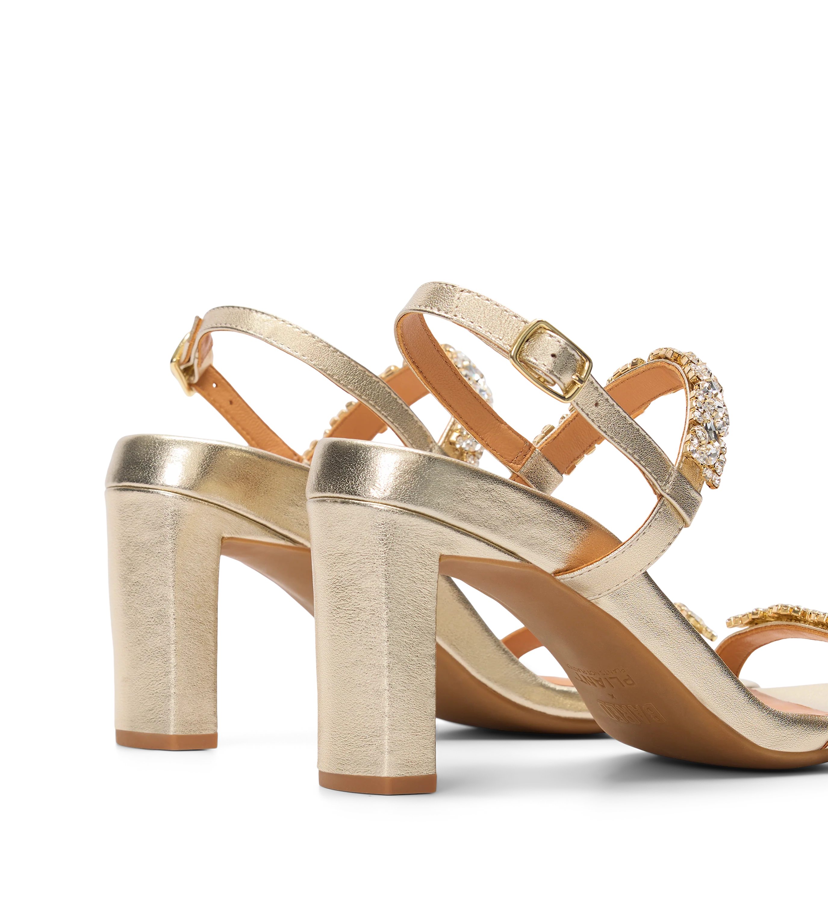 Chilia Gold Leather & Hardware High Heels