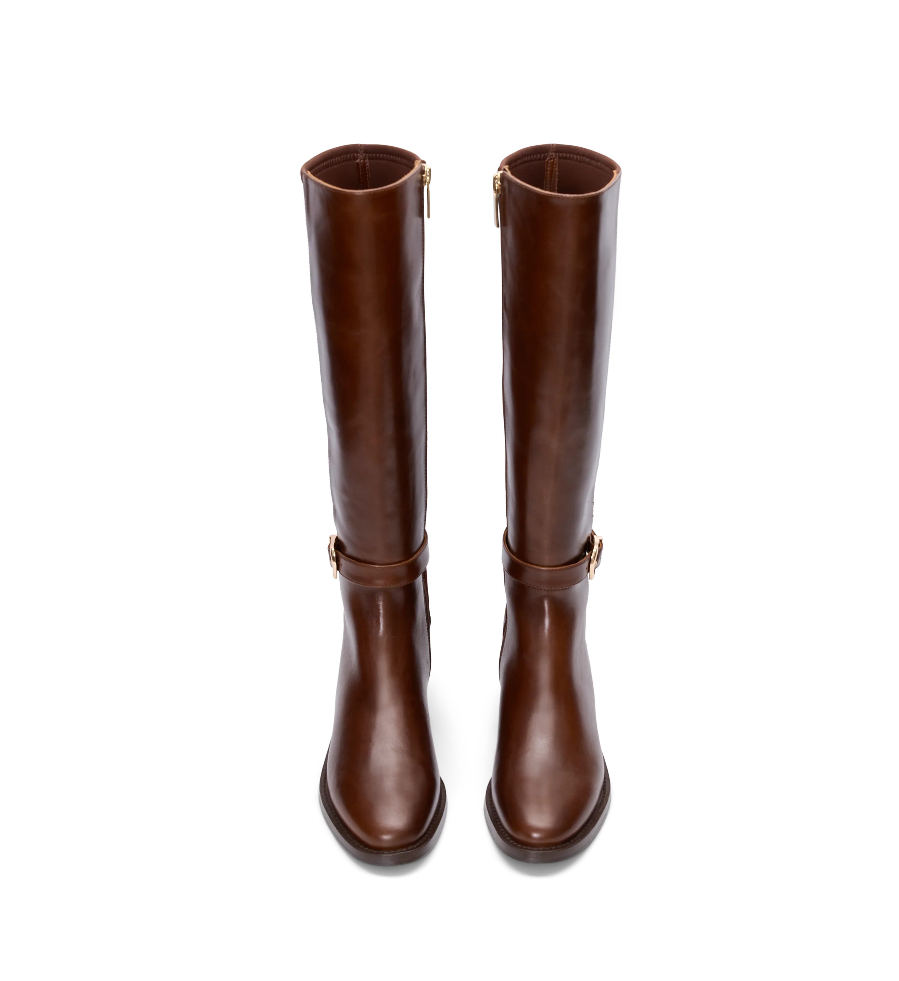 Vulture Golden Tan Leather & Neoprene Knee High Boots