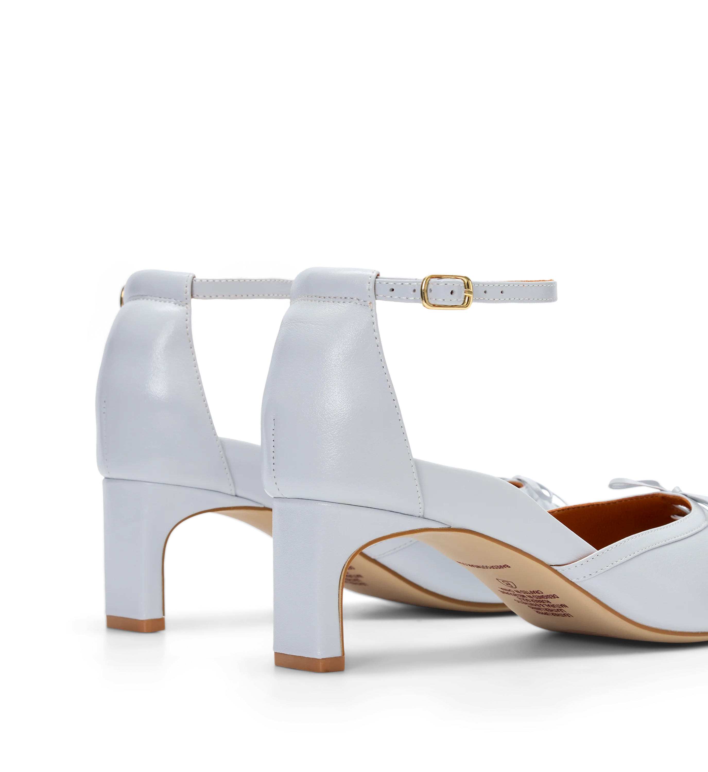 Suiriri Ice Blue Leather Low Heels