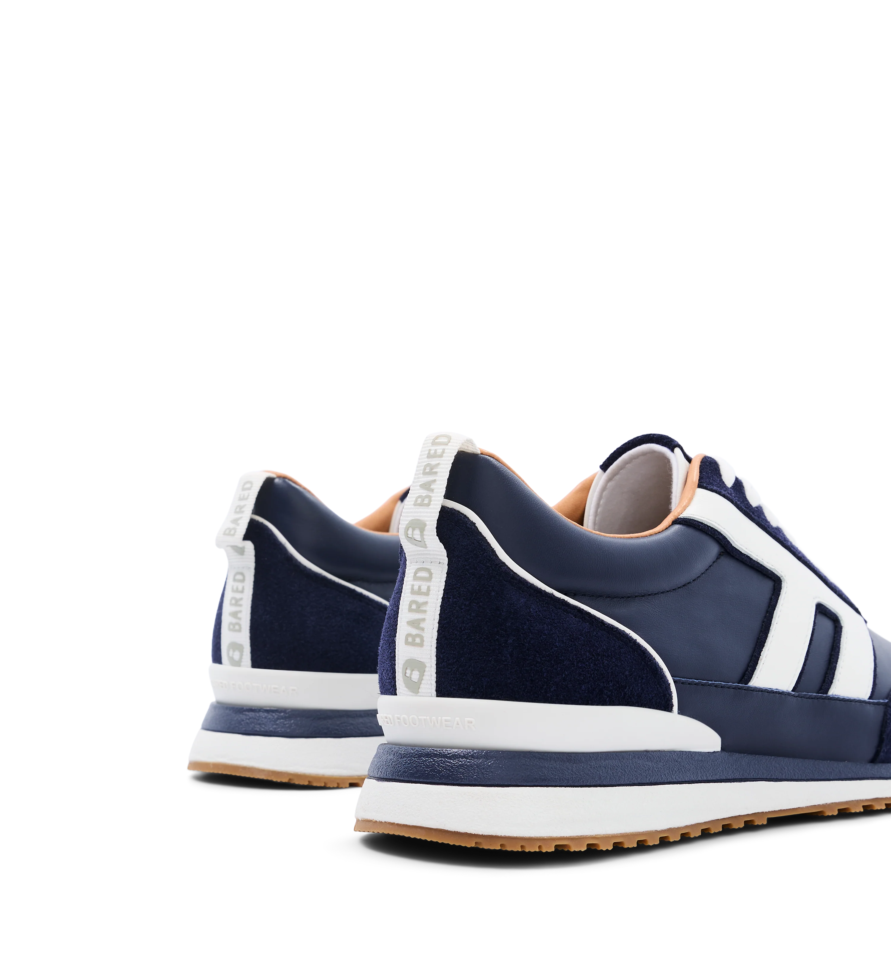 Stork Navy Leather & Suede Sneakers