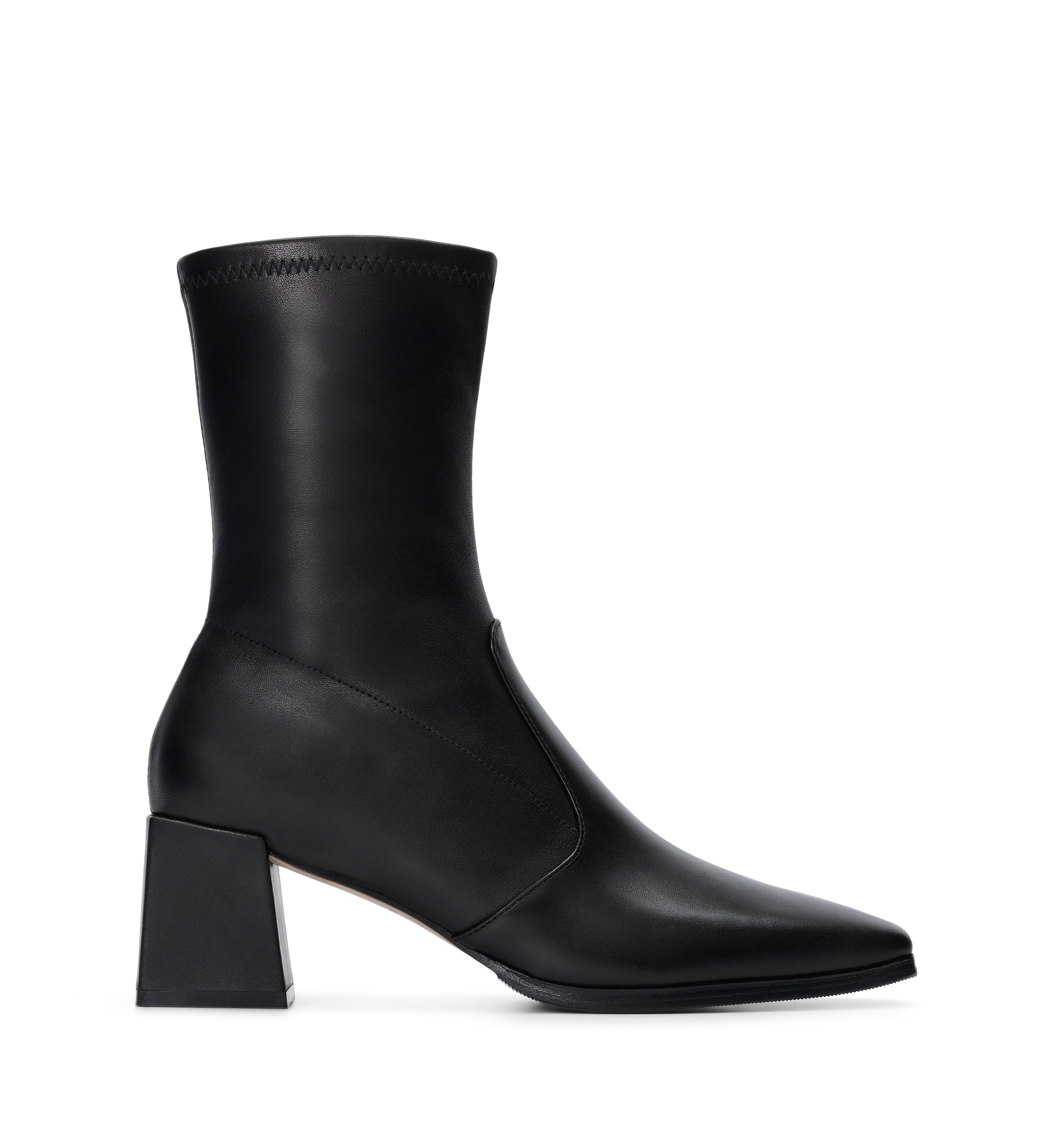 Nightingale Black Leather Heeled Boots