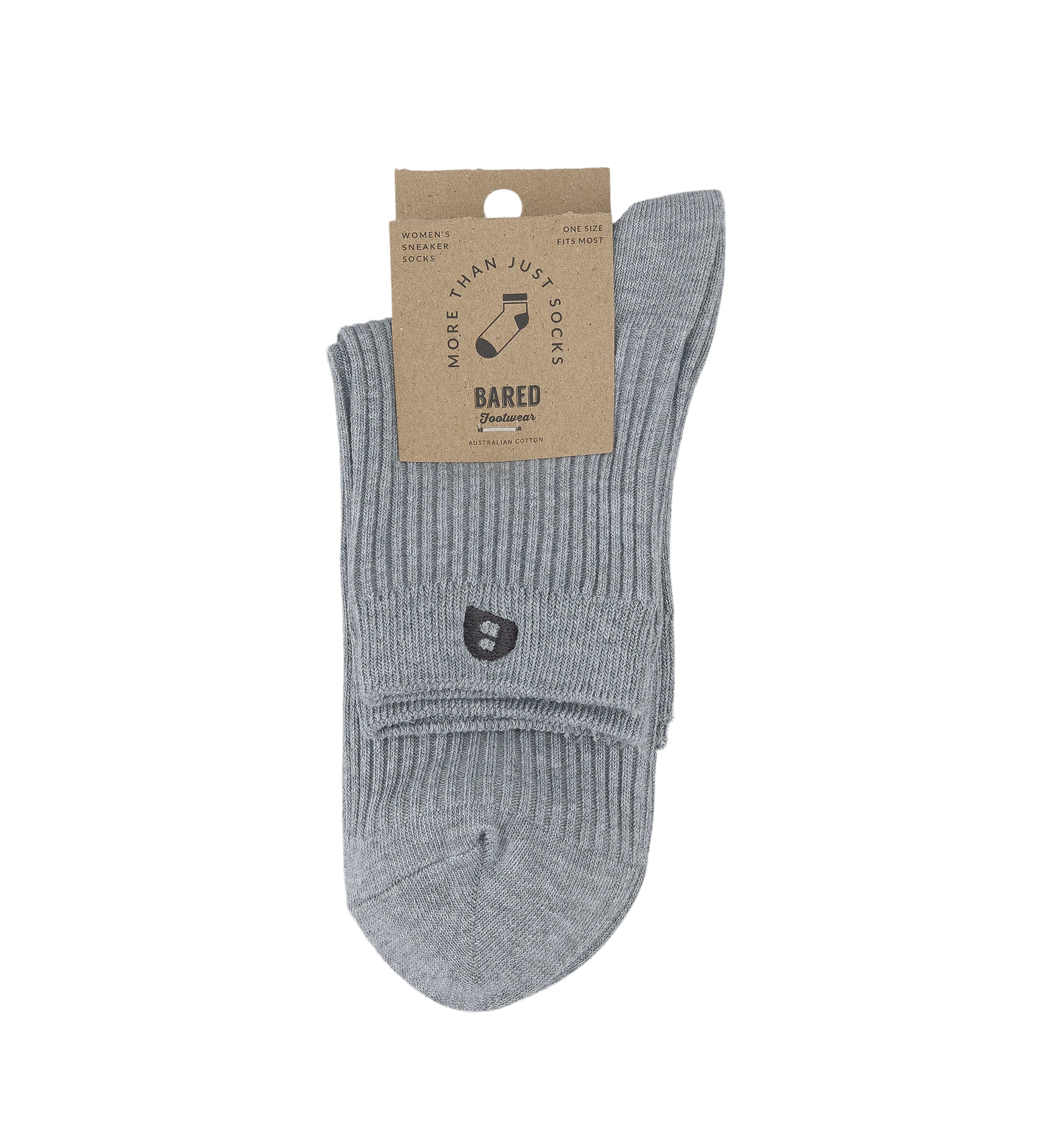 Womens Sneaker Socks 2pk Grey Marle Cotton Blend