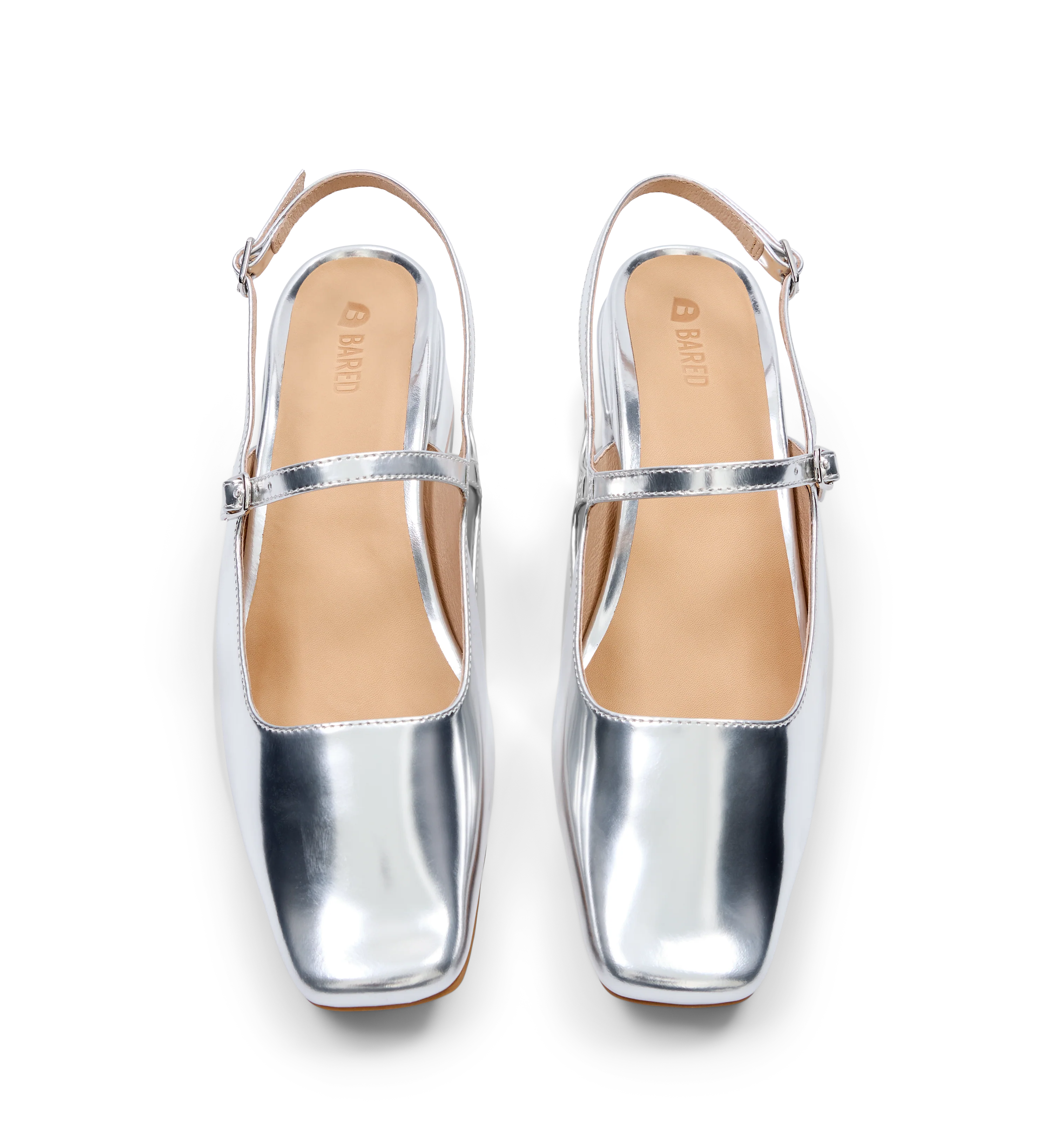 Myza Silver Patent Leather Low Heels