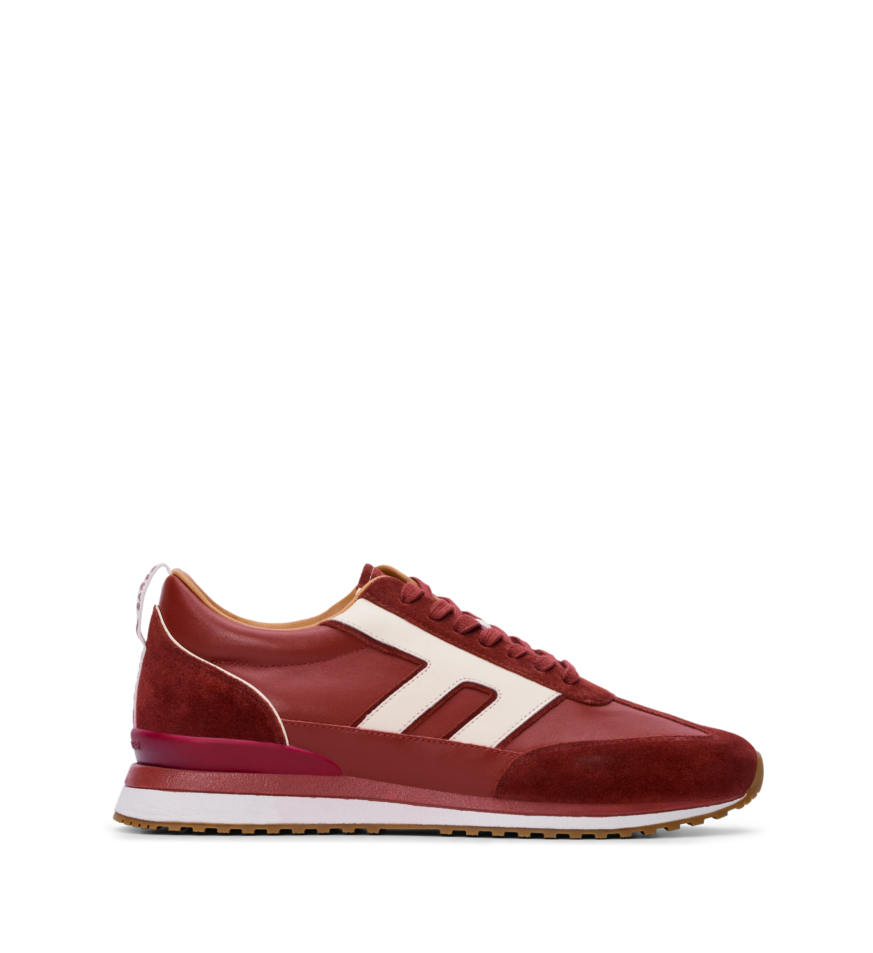 Stork Red Leather & Suede Sneakers