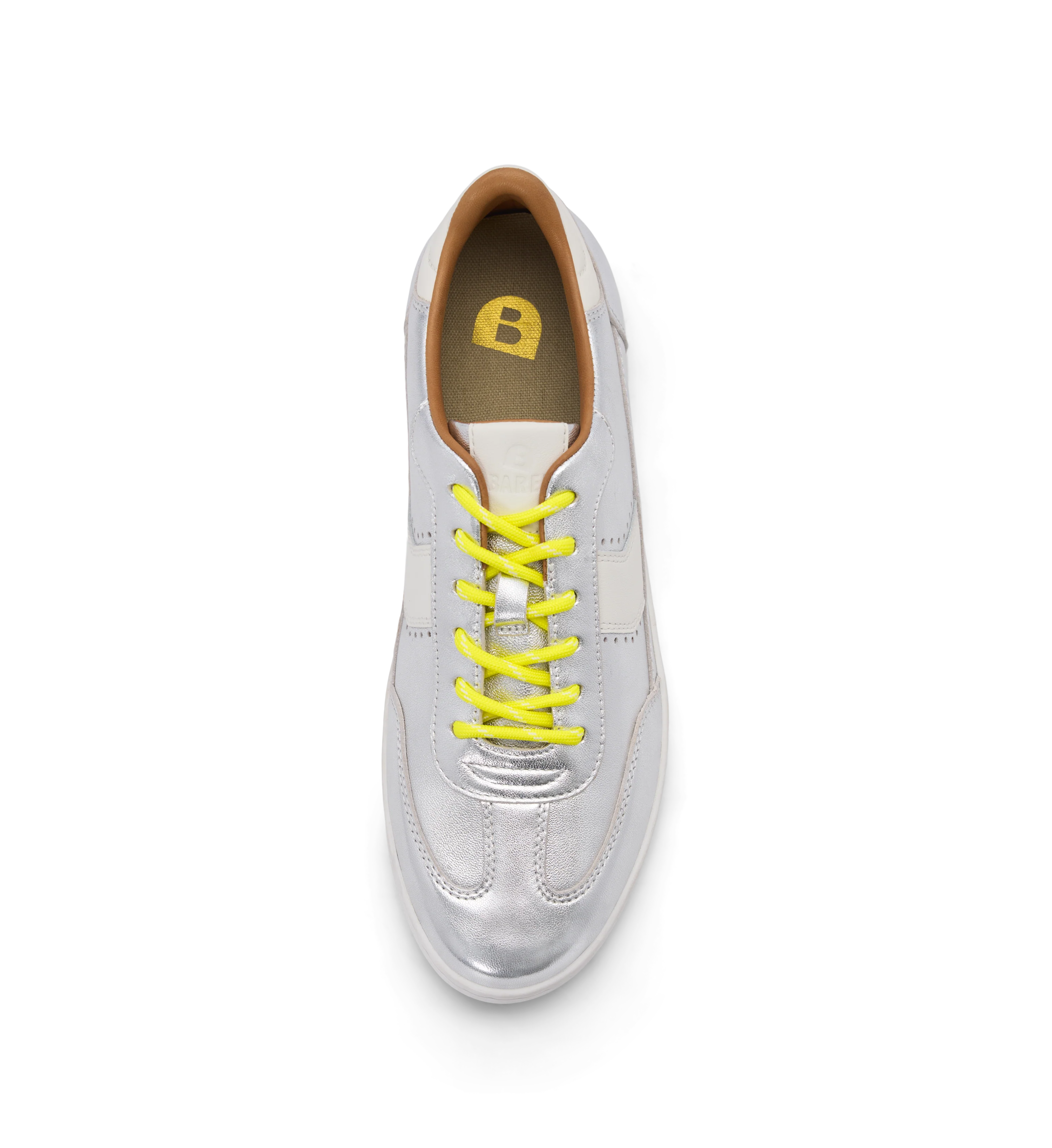 Bared Neon Yellow Laces Silver Tip Shoe Accessories