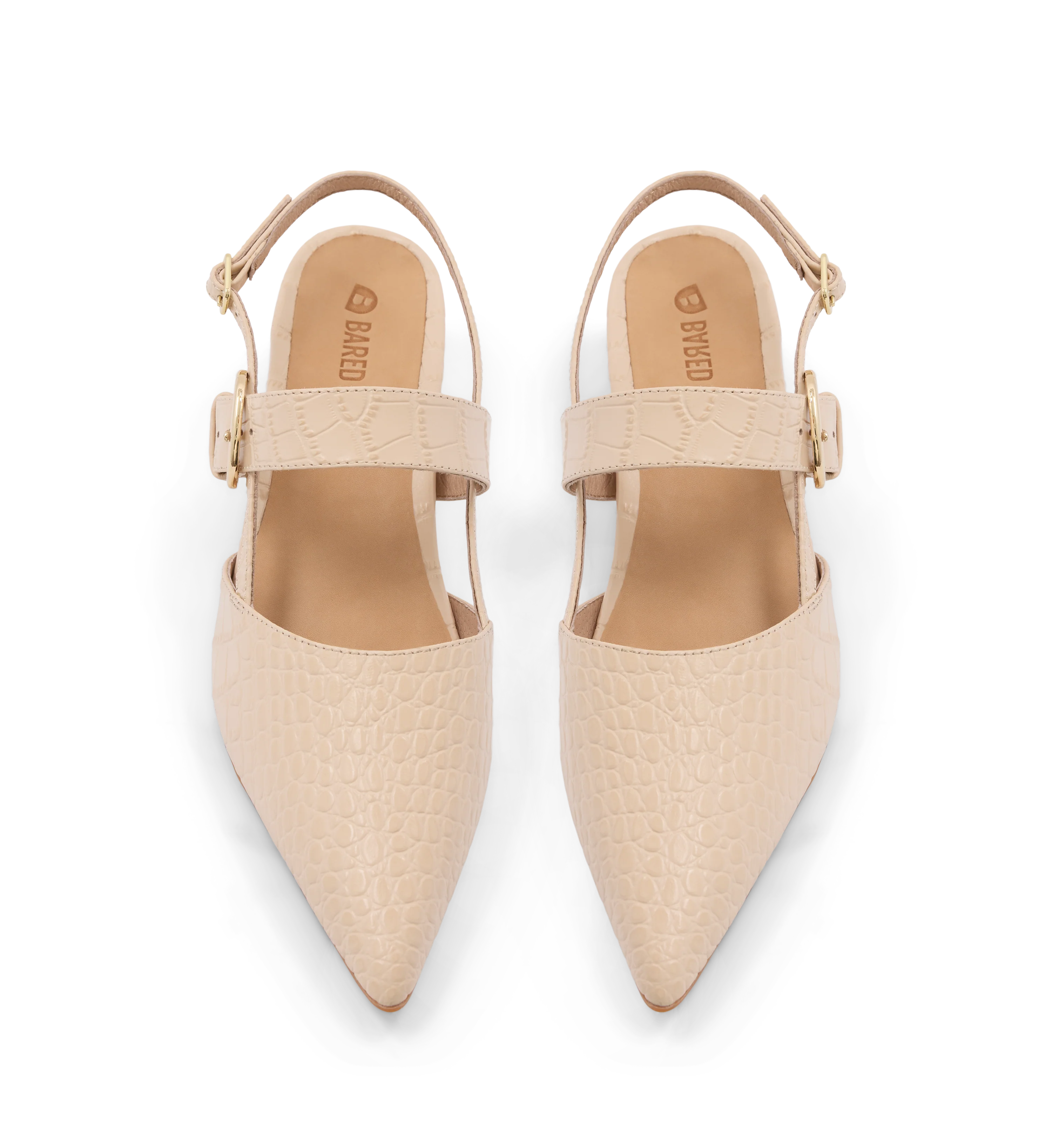 Eider Blush Croc Emboss Leather Flats