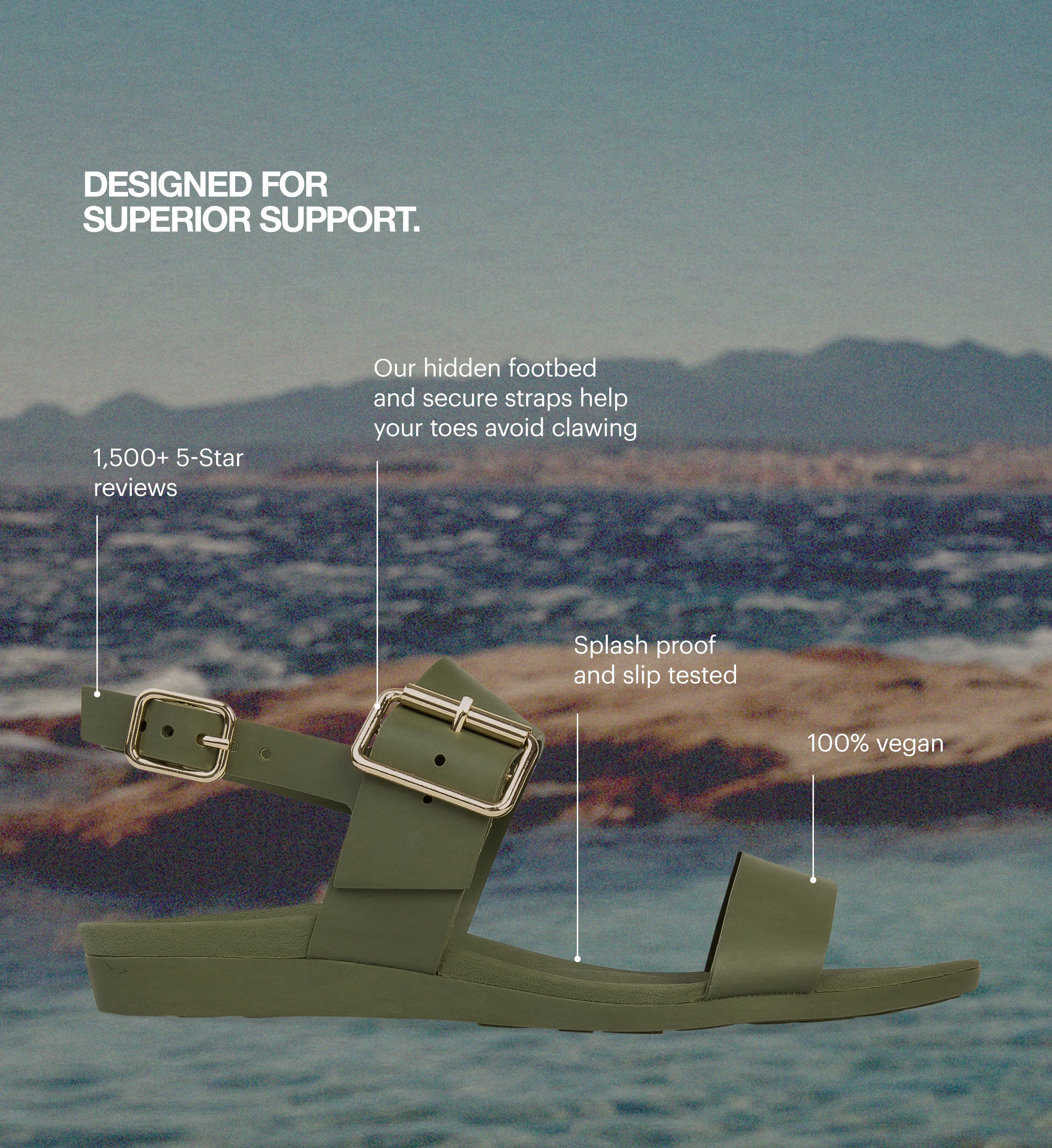 Sanderlings Olive Rubber Flat Sandals