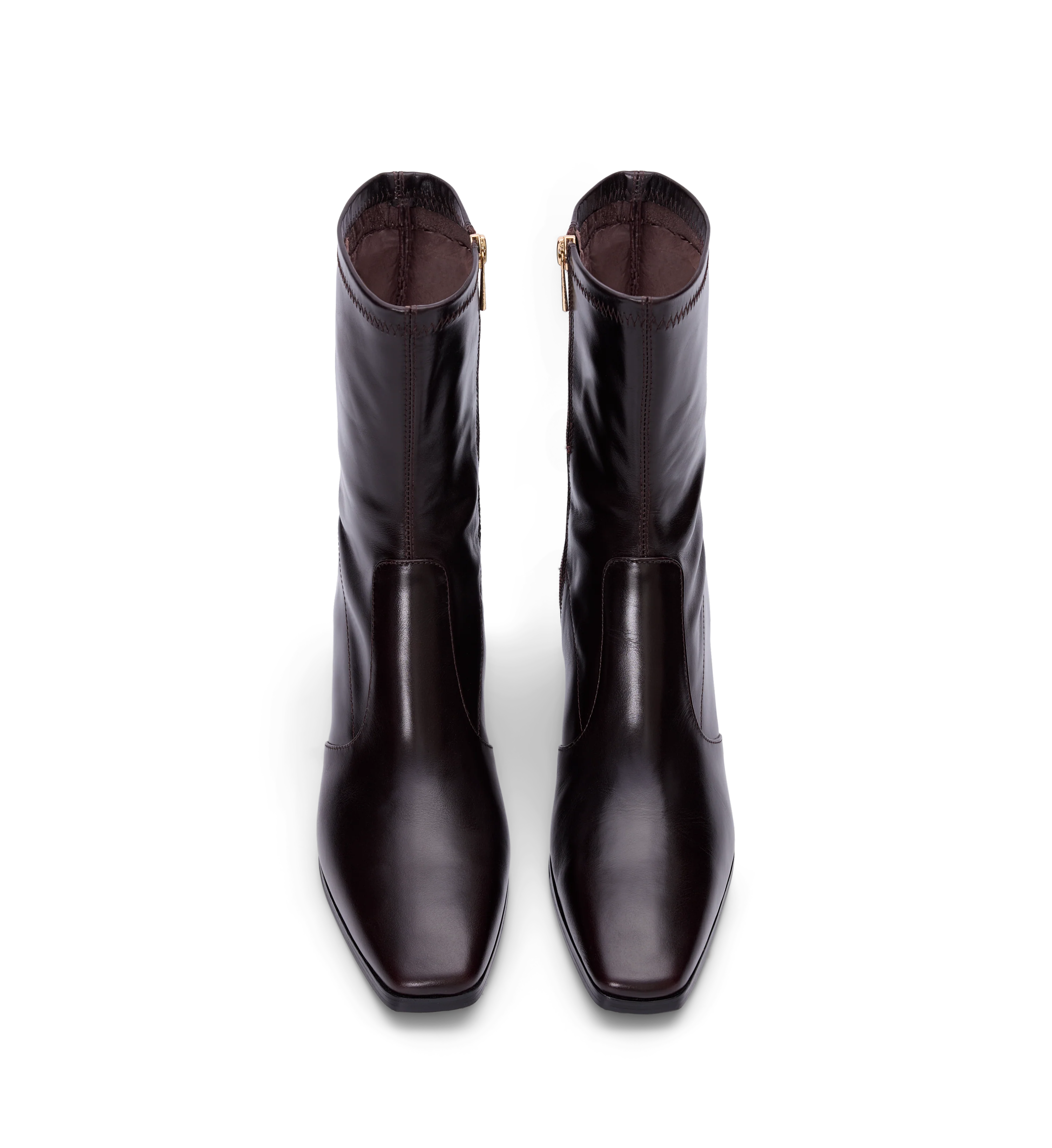 Nightingale Dark Oak Boxed Leather Heeled Boots
