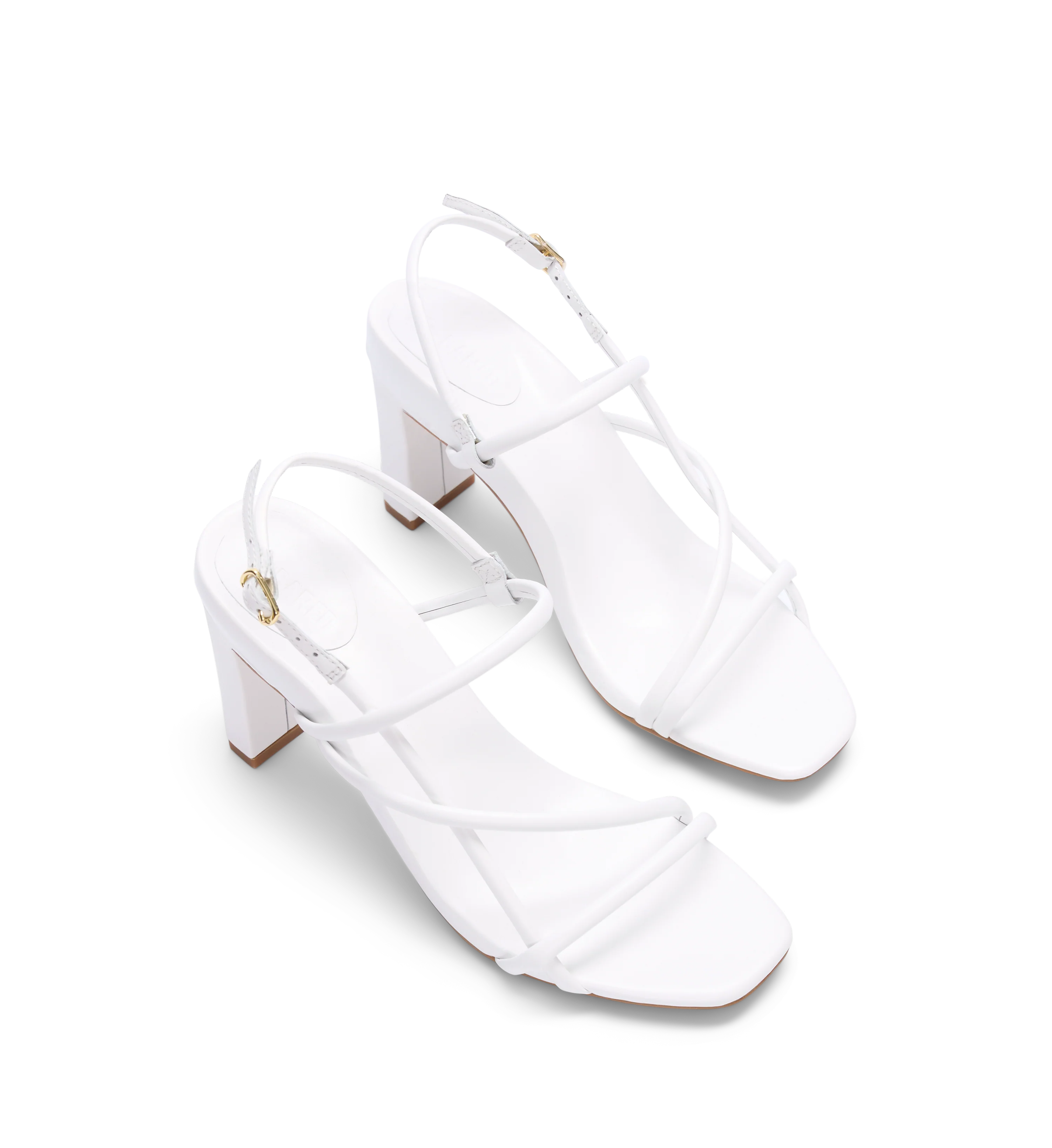 Godwit White Leather High Heels