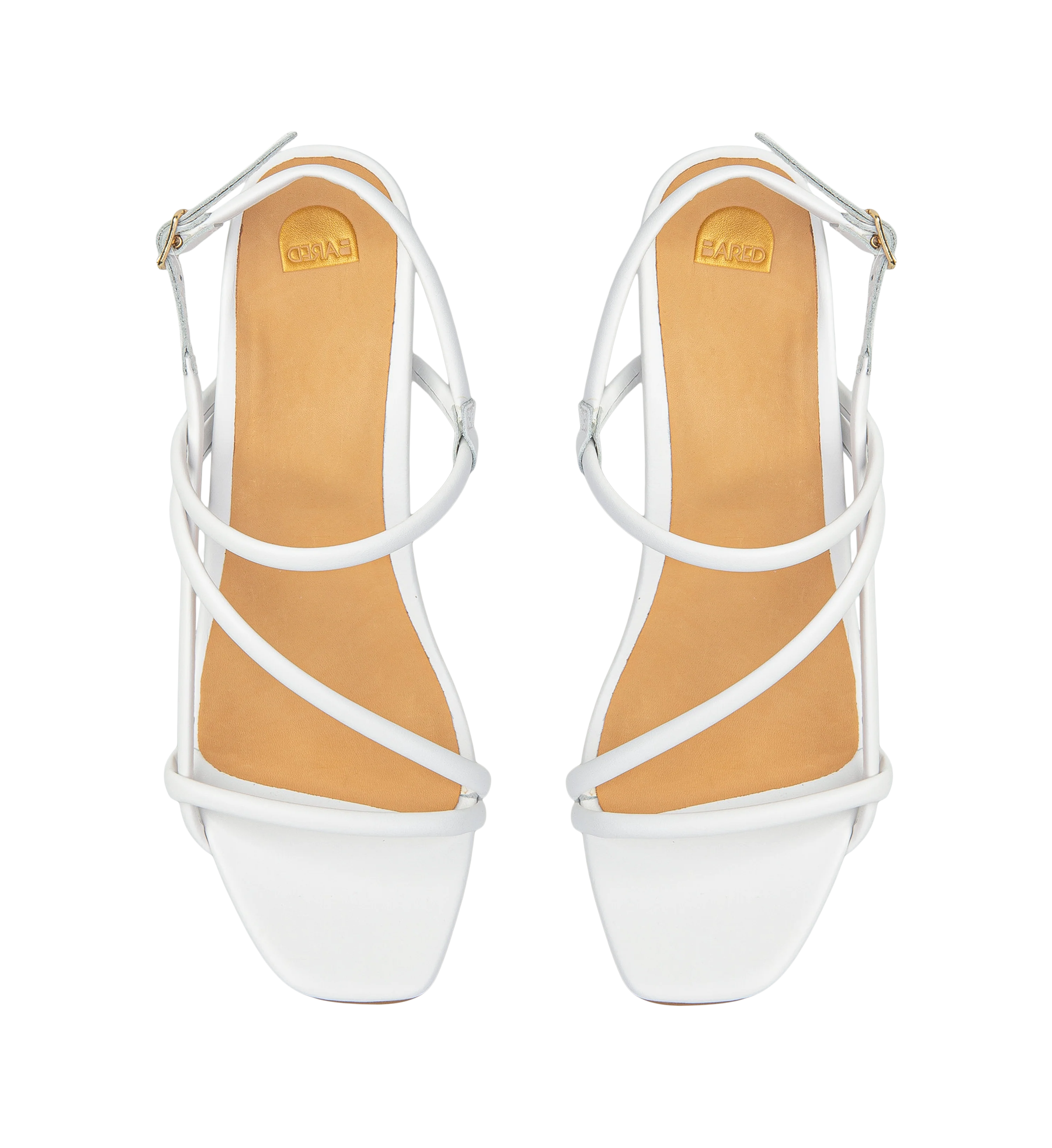 Towhee White Leather Low Heels