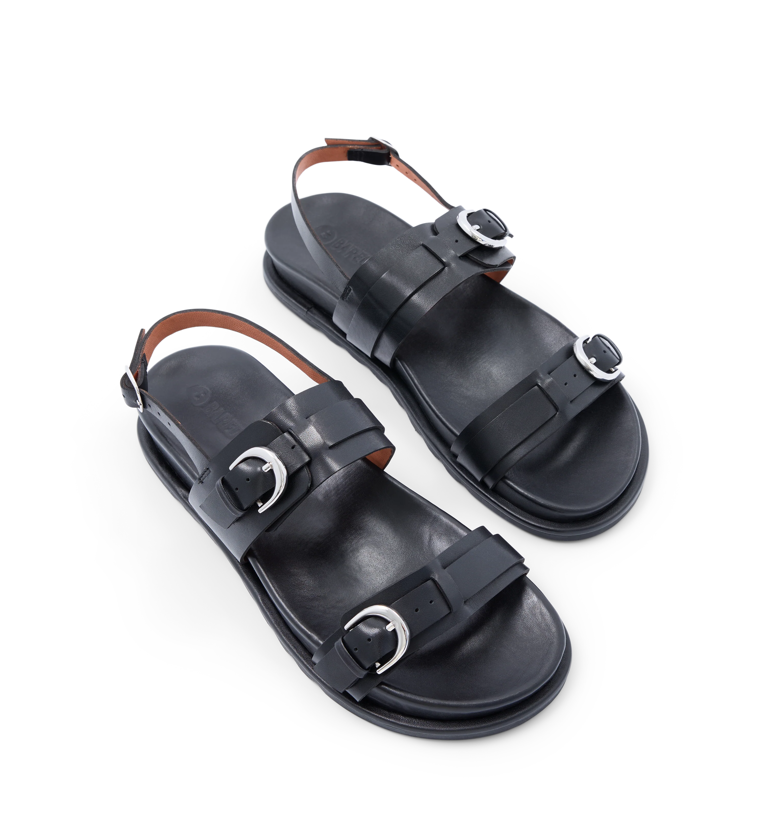 Ardenna Black Leather Chunky Sandals