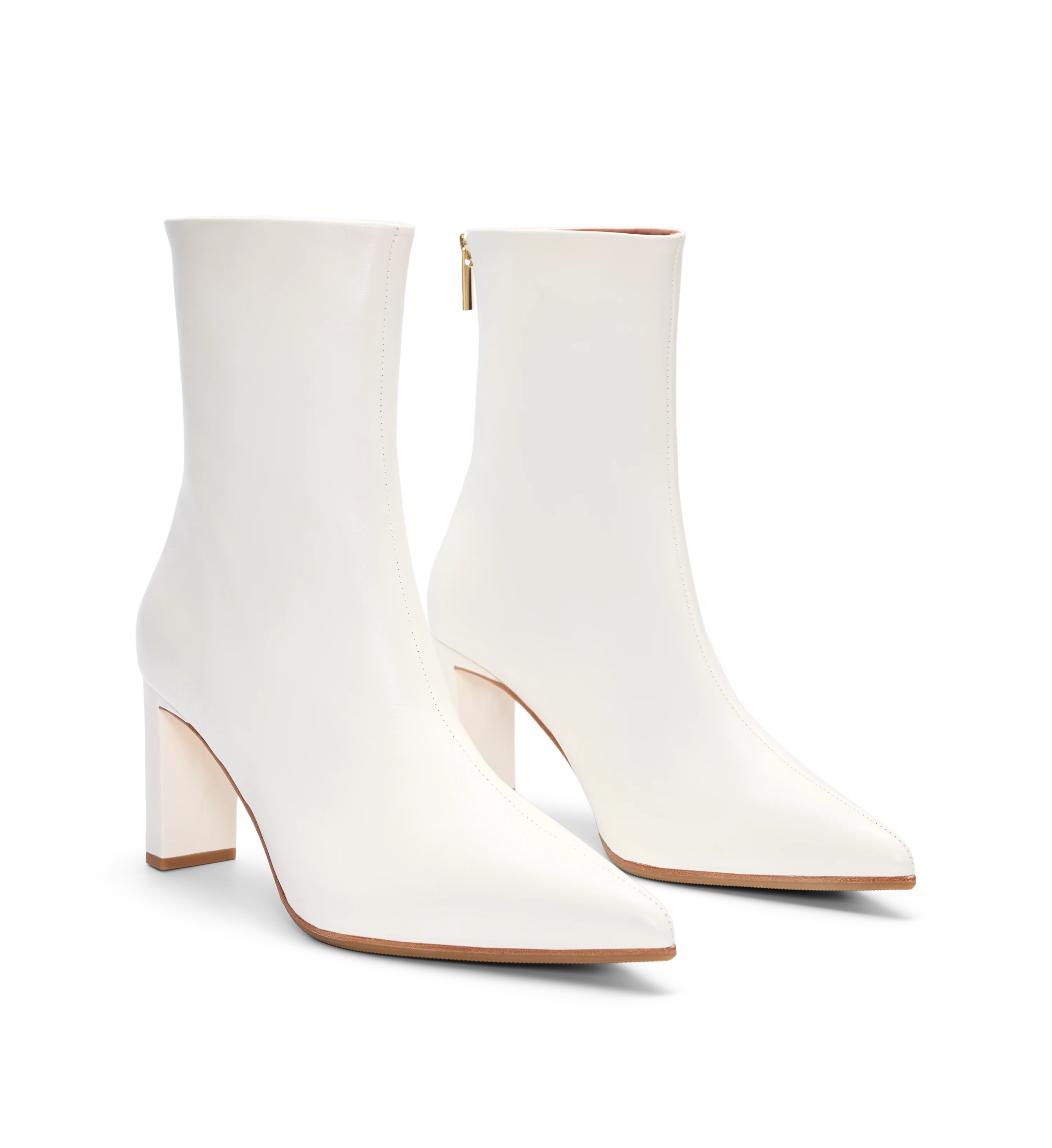 Mino Off White Leather Heeled Boots