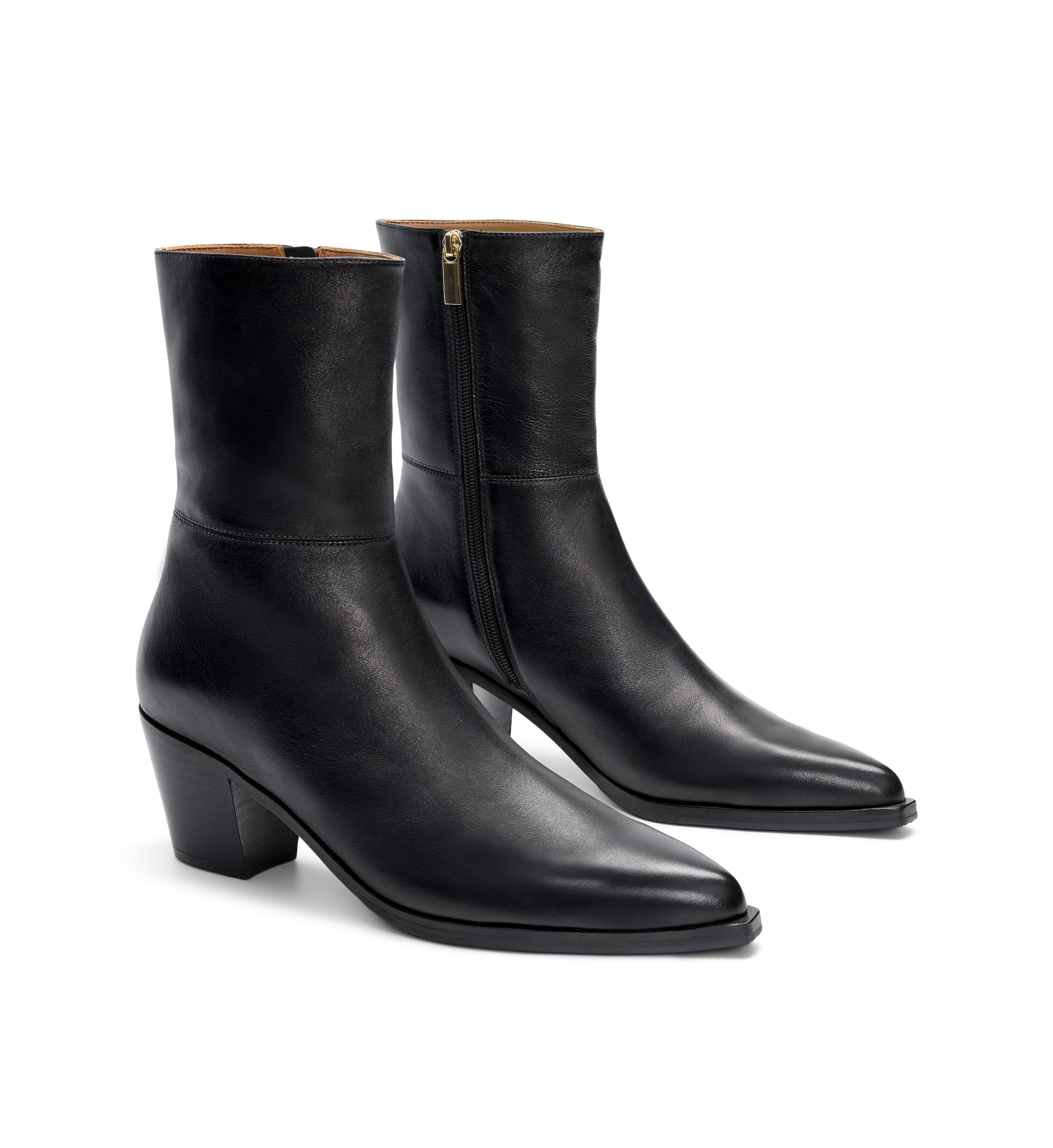 Pica Black Leather Heeled Boots
