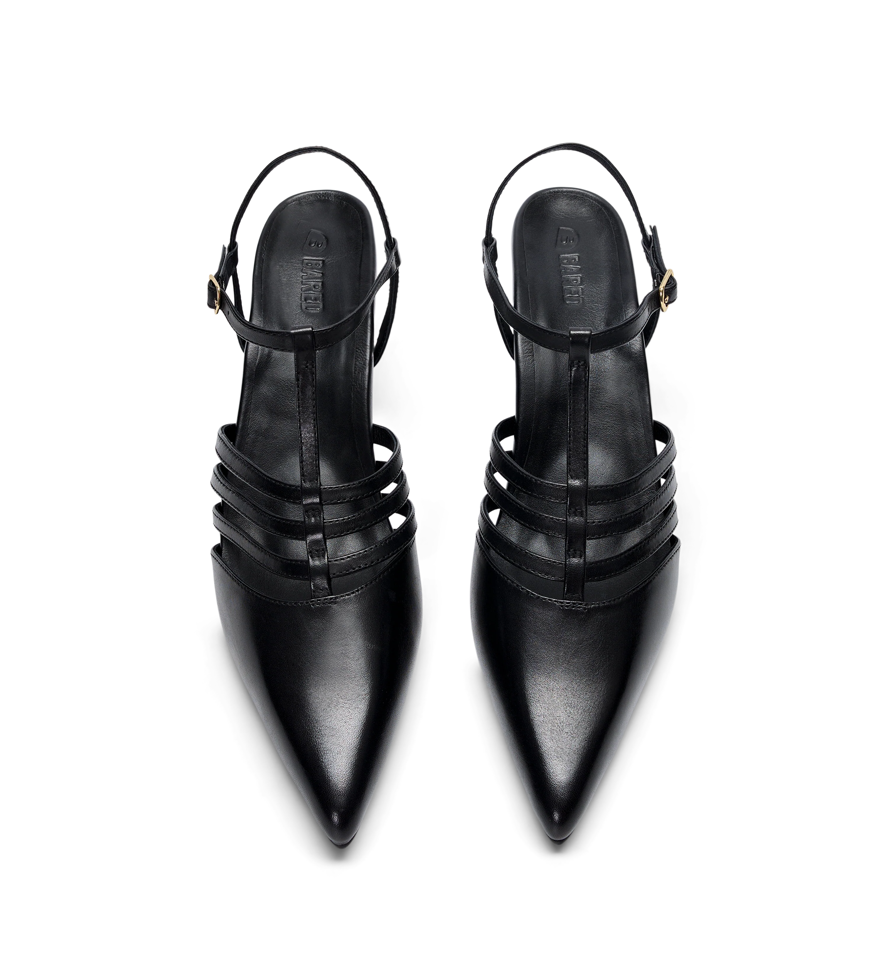 Calliope Black Leather Low Heels