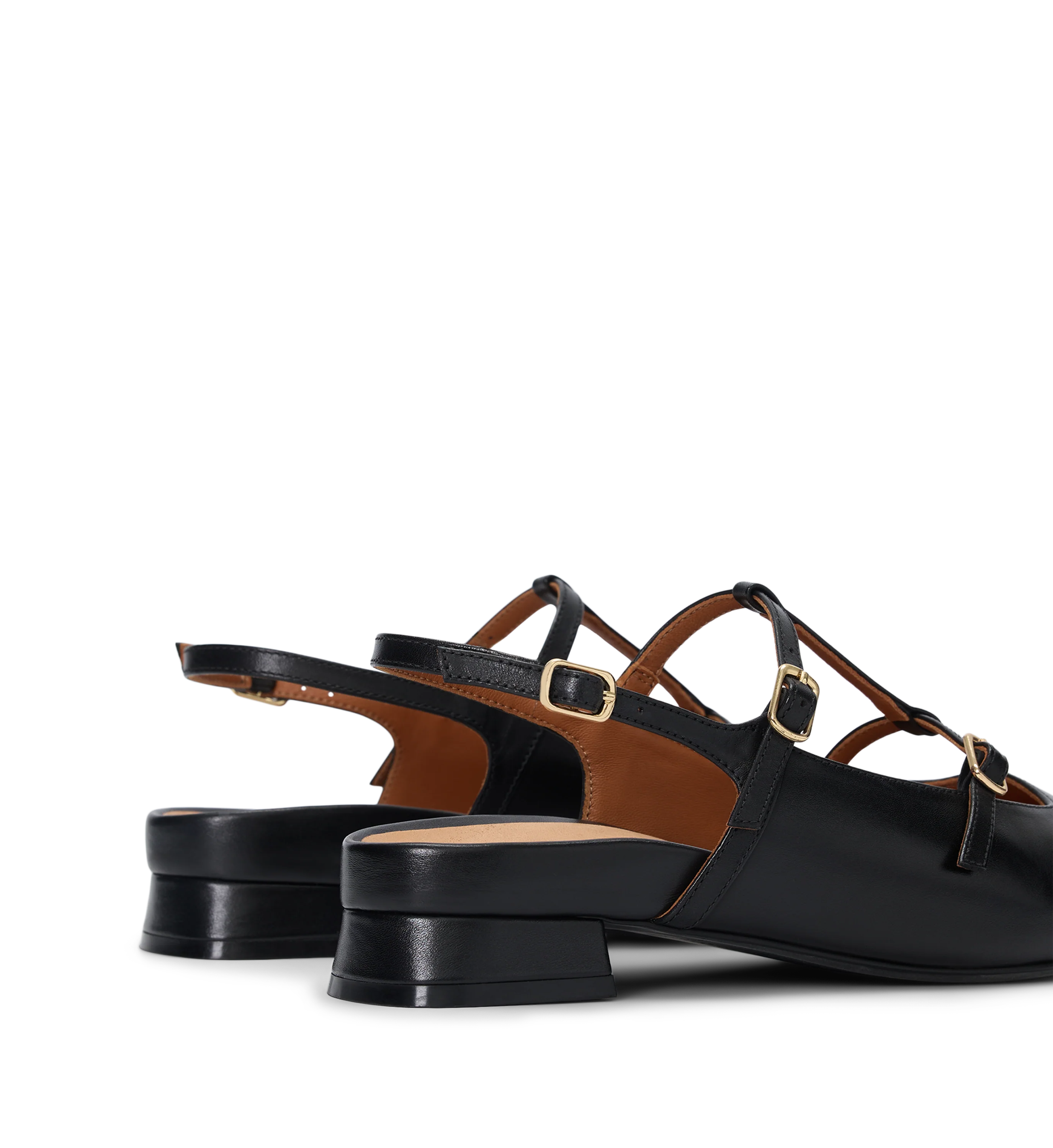 Kite Black Leather Flats