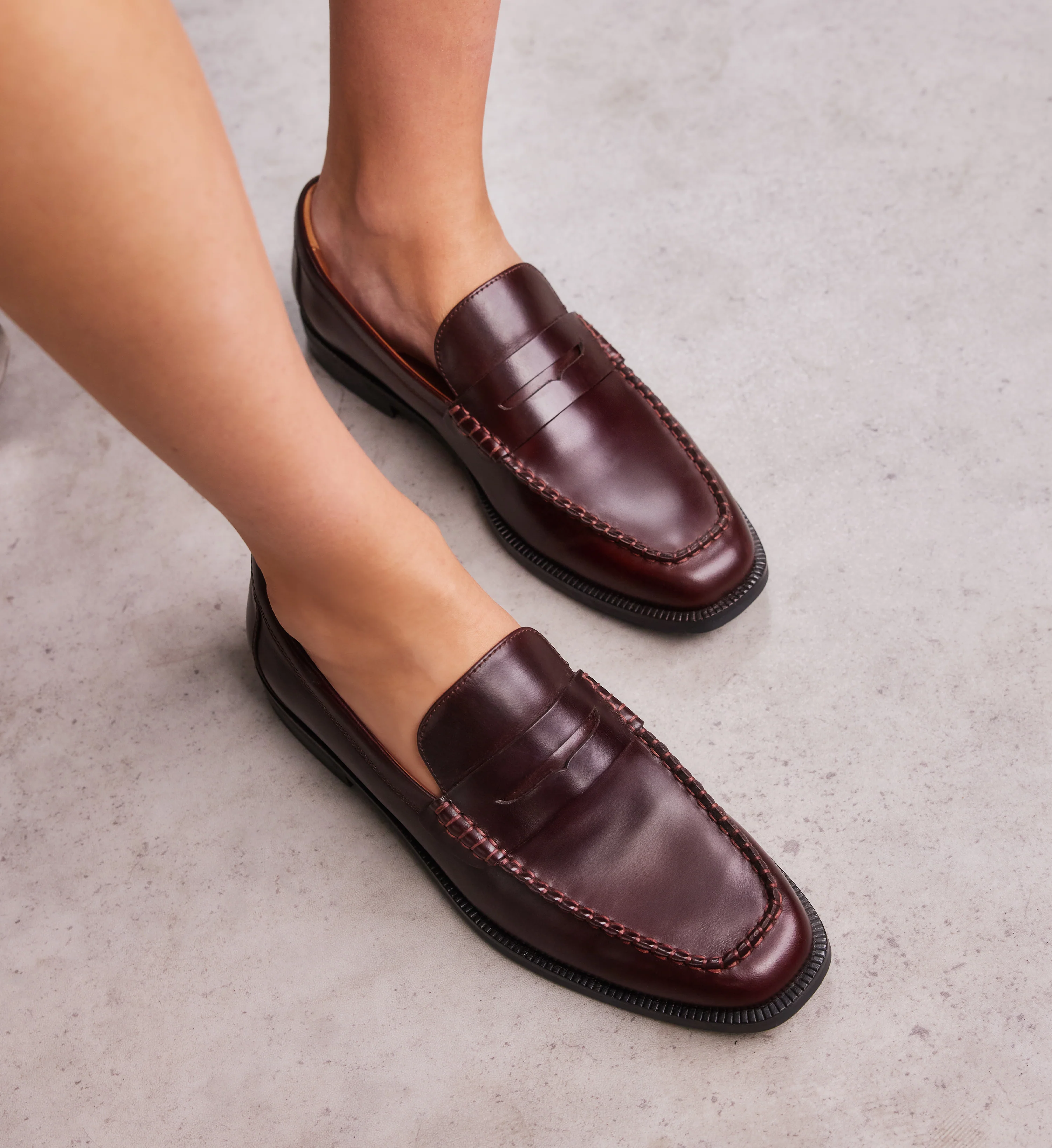 Maleo Mahogany Brown Boxed Leather Loafers
