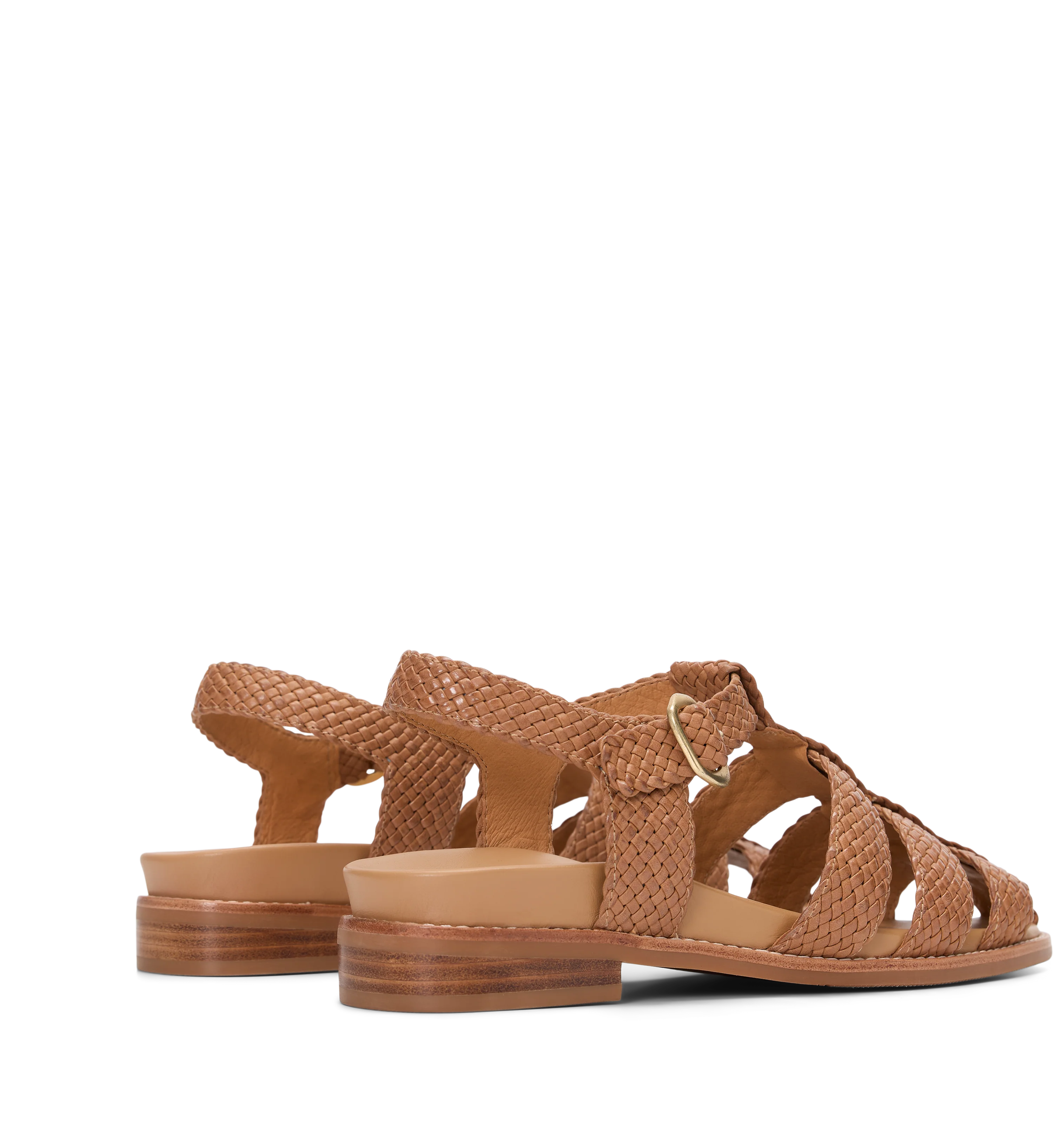 Kookaburra Light Tan Woven Leather Casual Flats