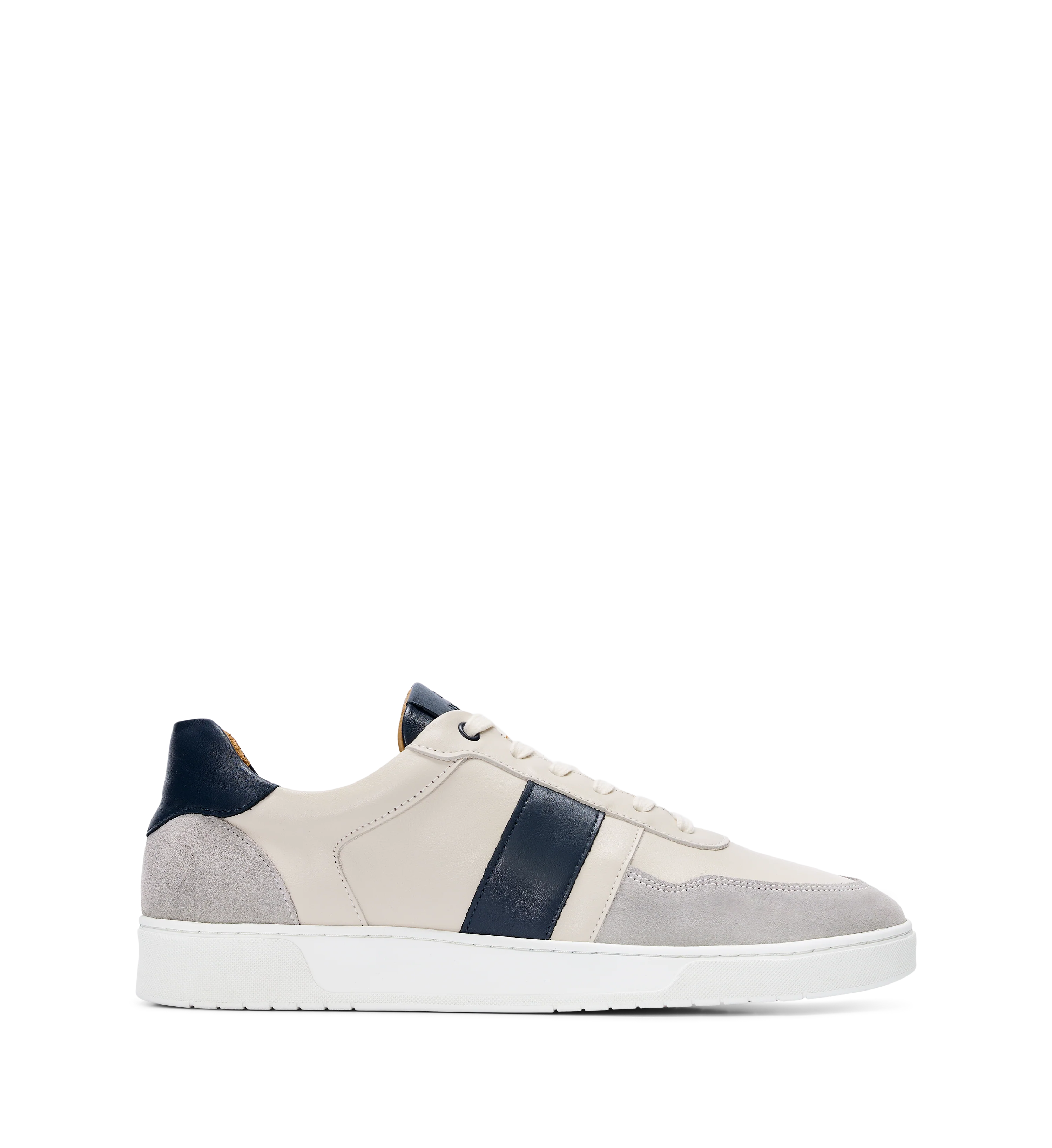 Caesium Ecru & Navy Leather Men's Sneakers