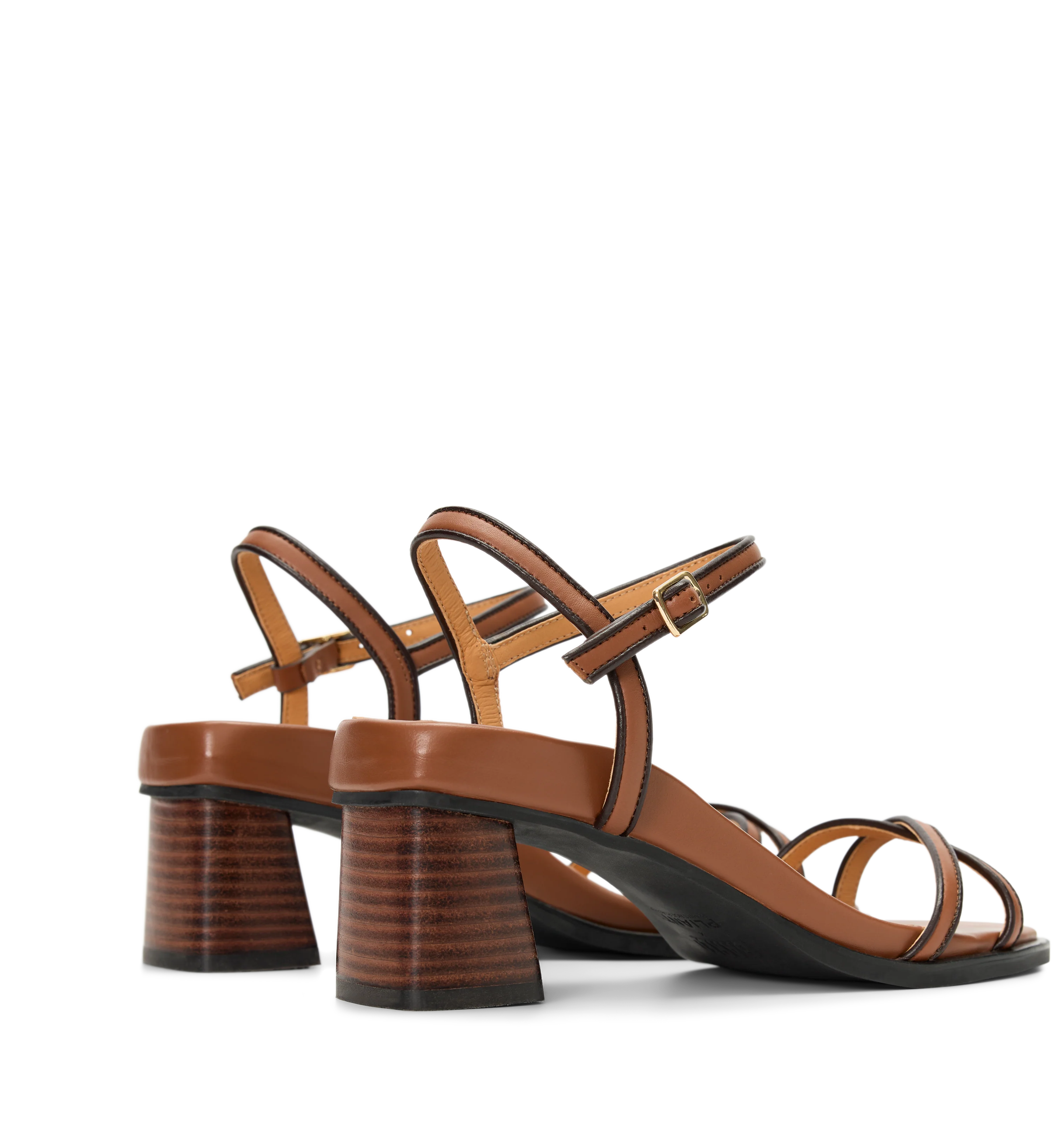 Duck Dark Tan & Chocolate Brown Leather Low Heels