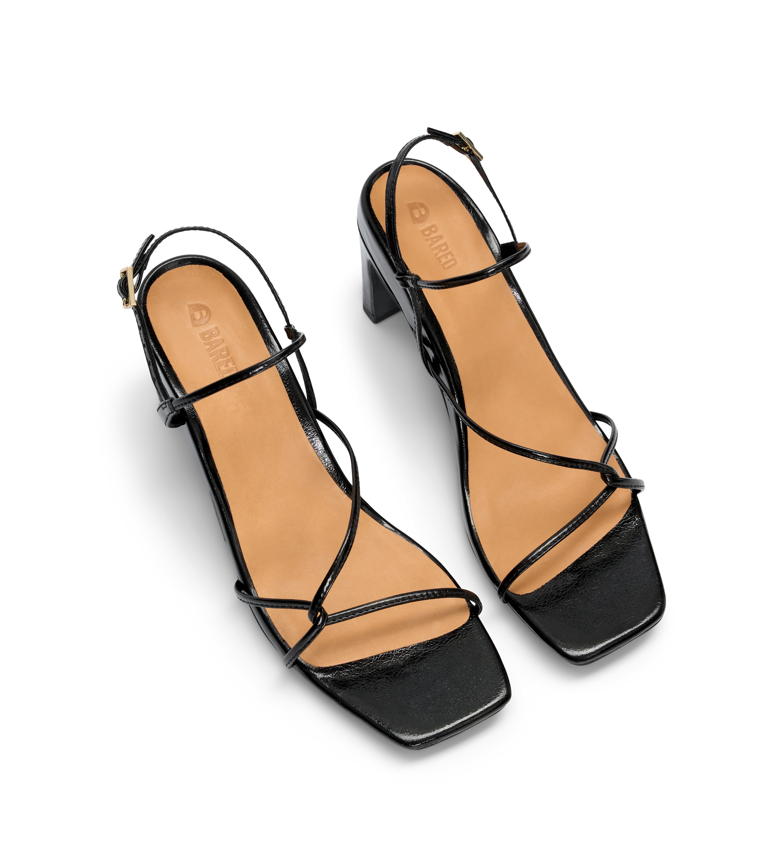 Lullula Black Emboss Leather High Heels