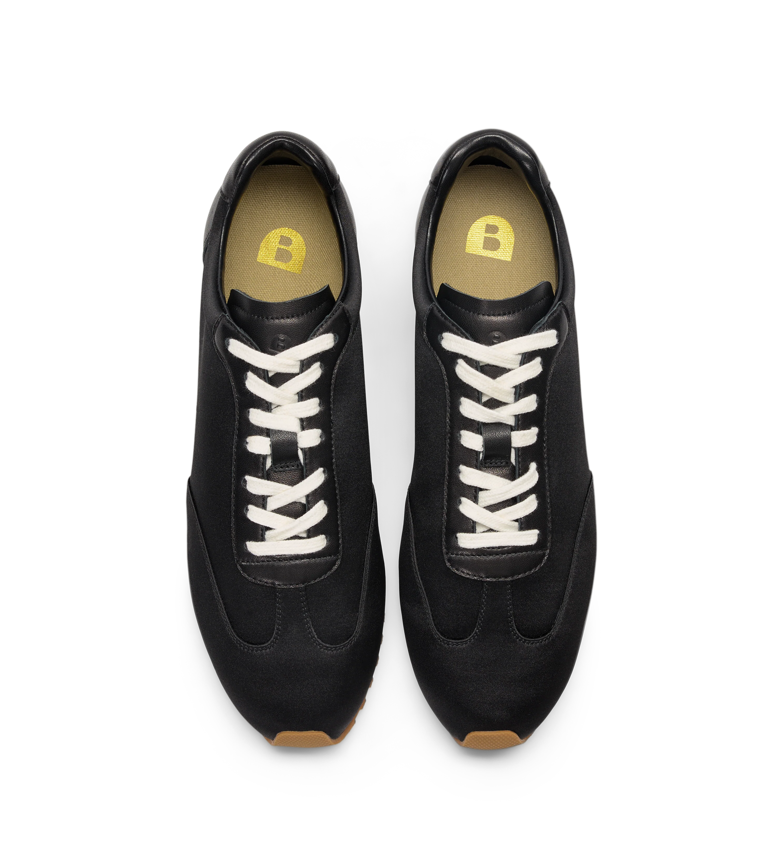 Gavia Black Satin Sneakers