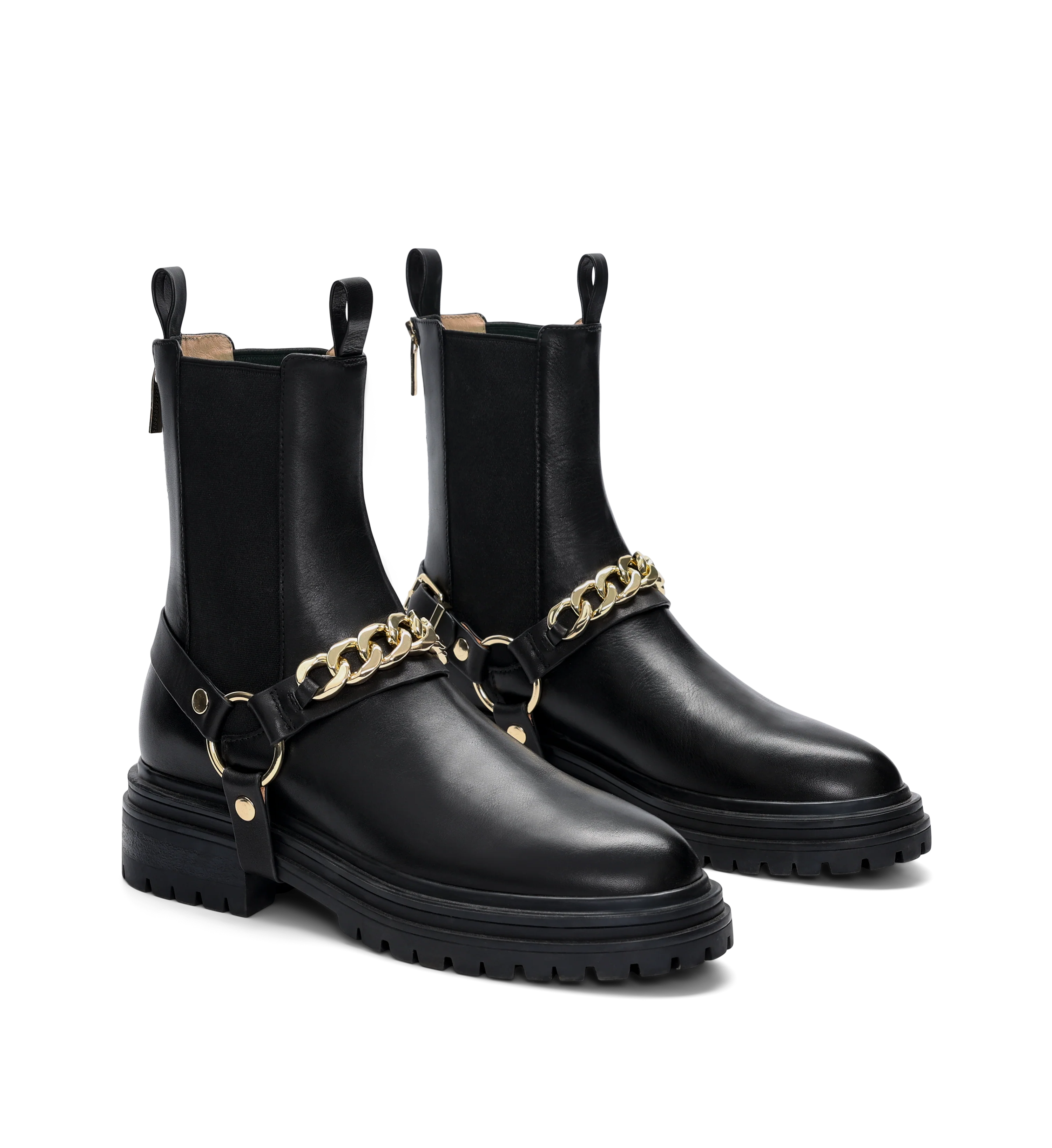 Boot Harness Black Leather