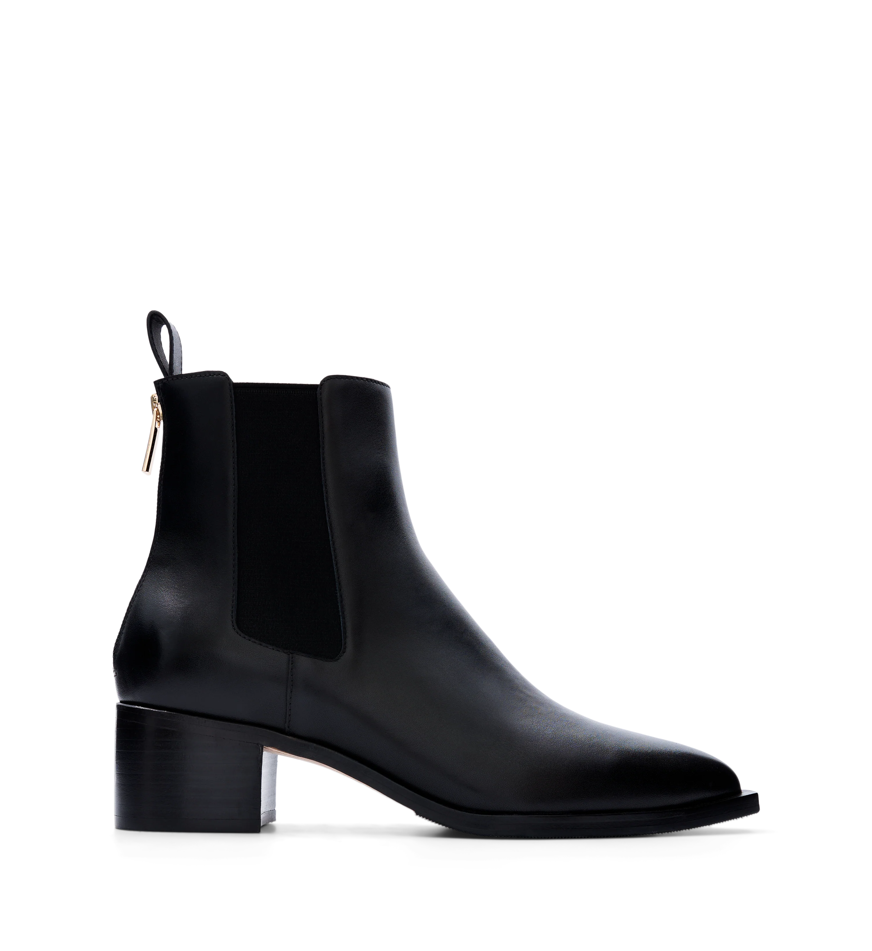 Dodo Black Leather Heeled Boots