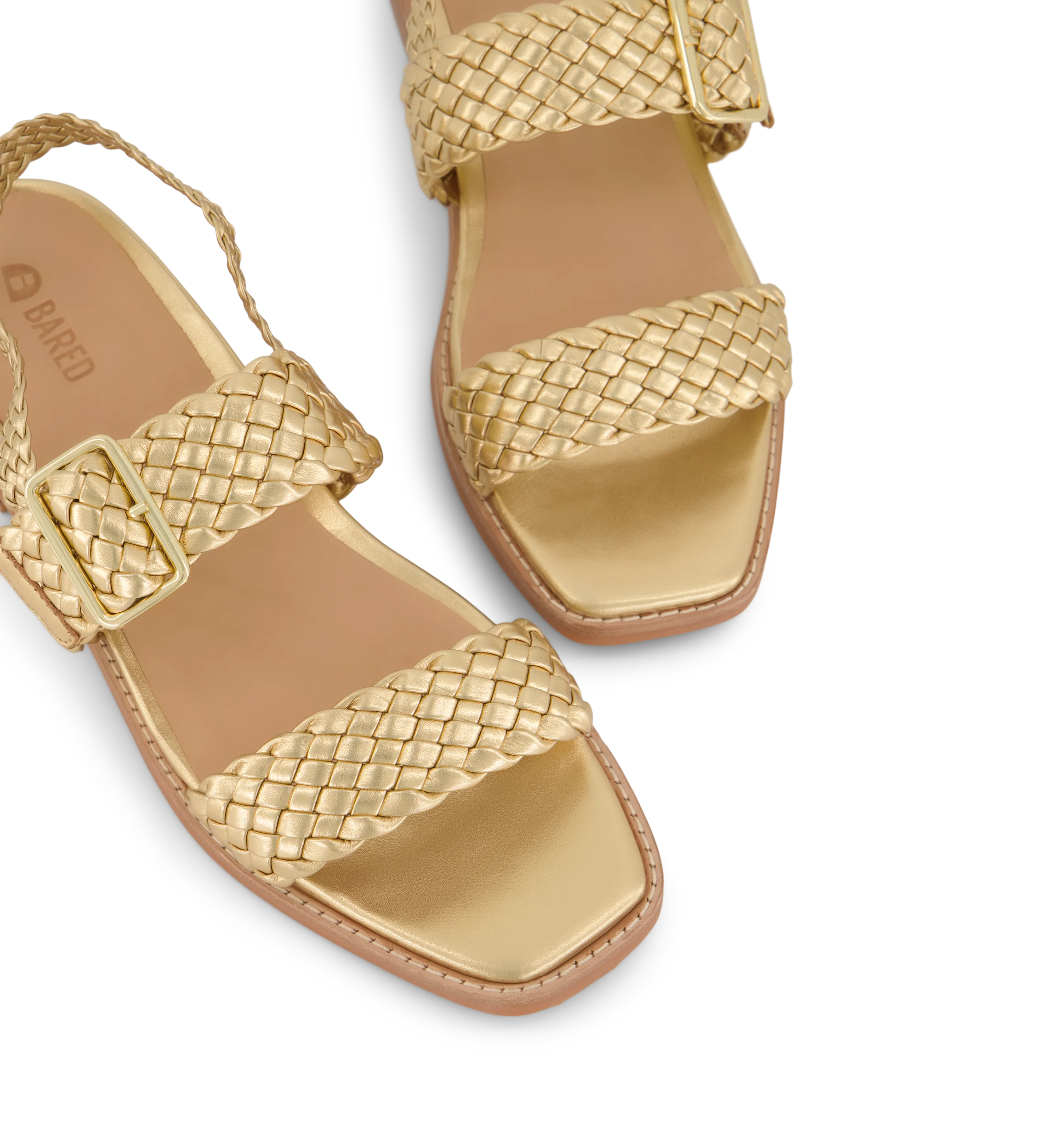 Bristlefront Gold Leather Sandals