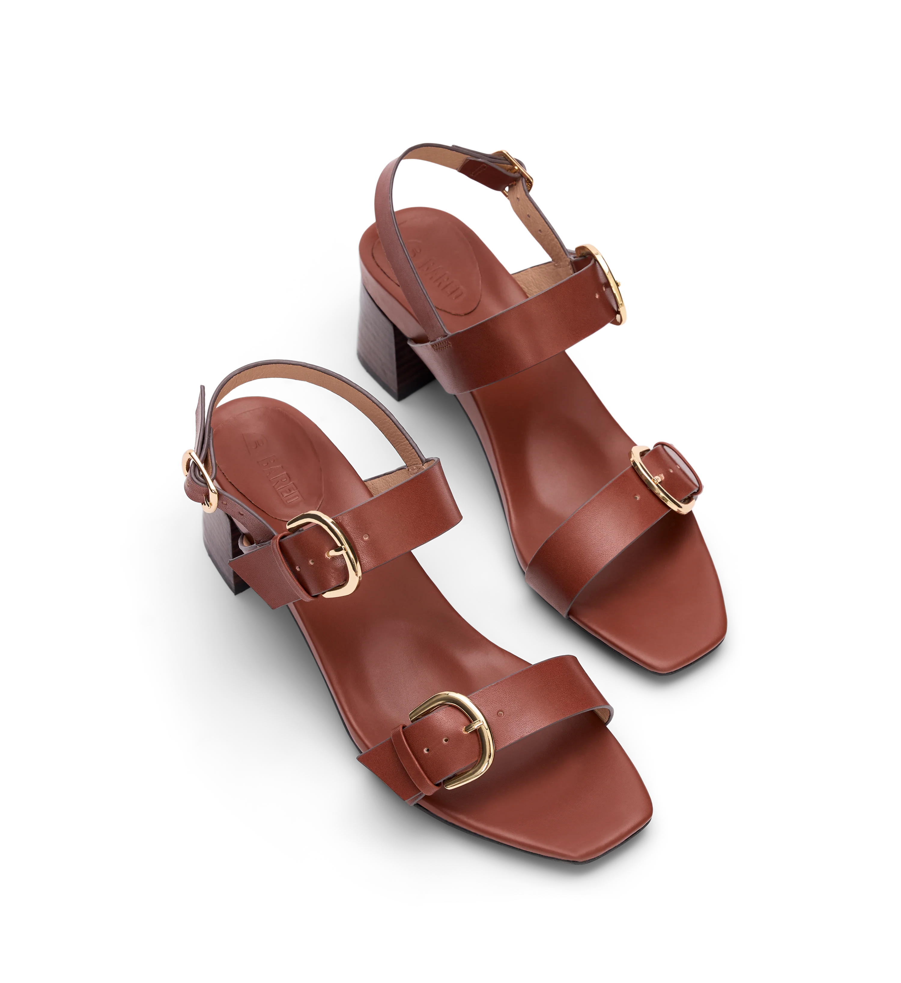 Radjah Chestnut Brown Leather Low Heels