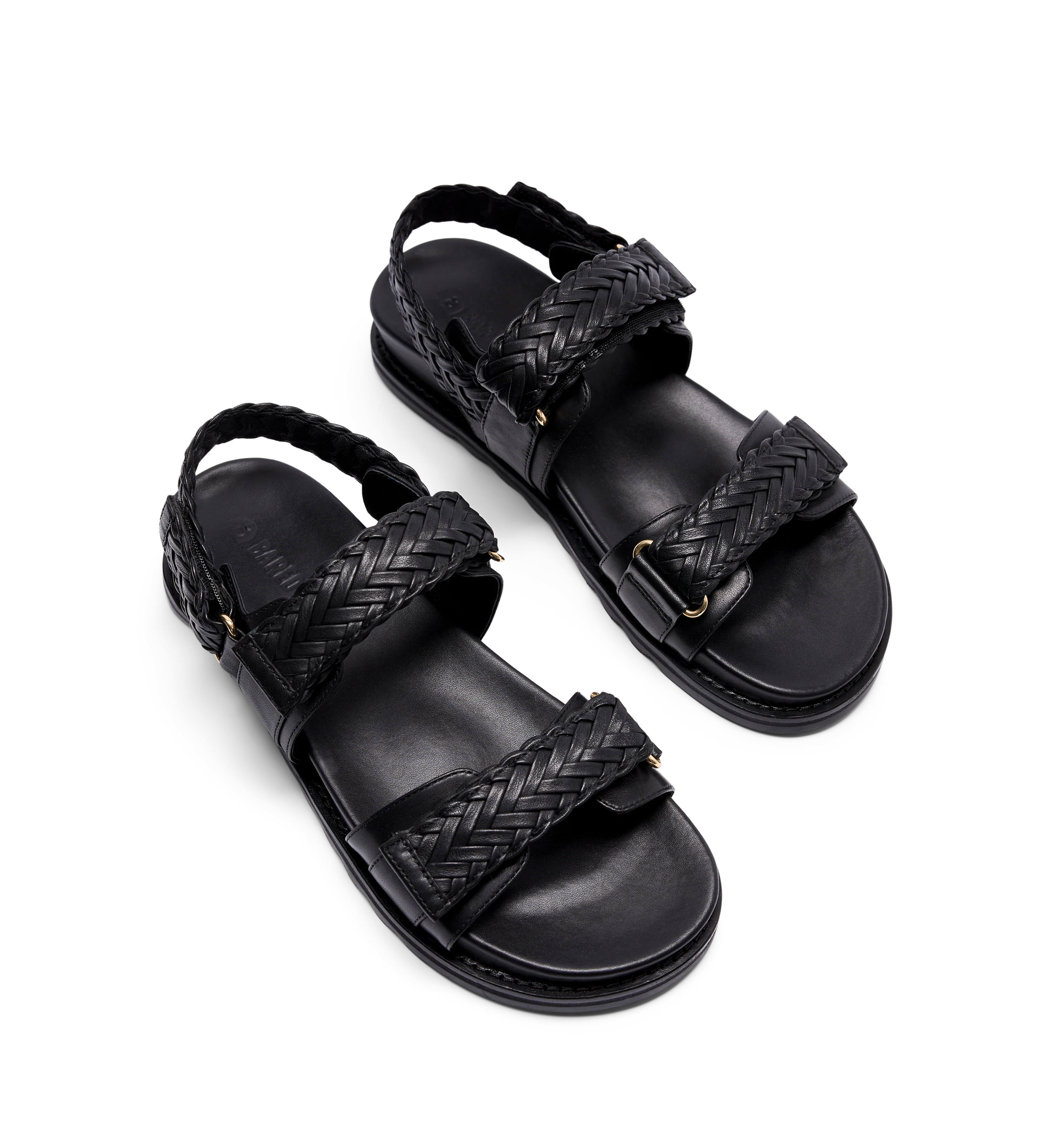 Cygnet Black Leather Chunky Sandals