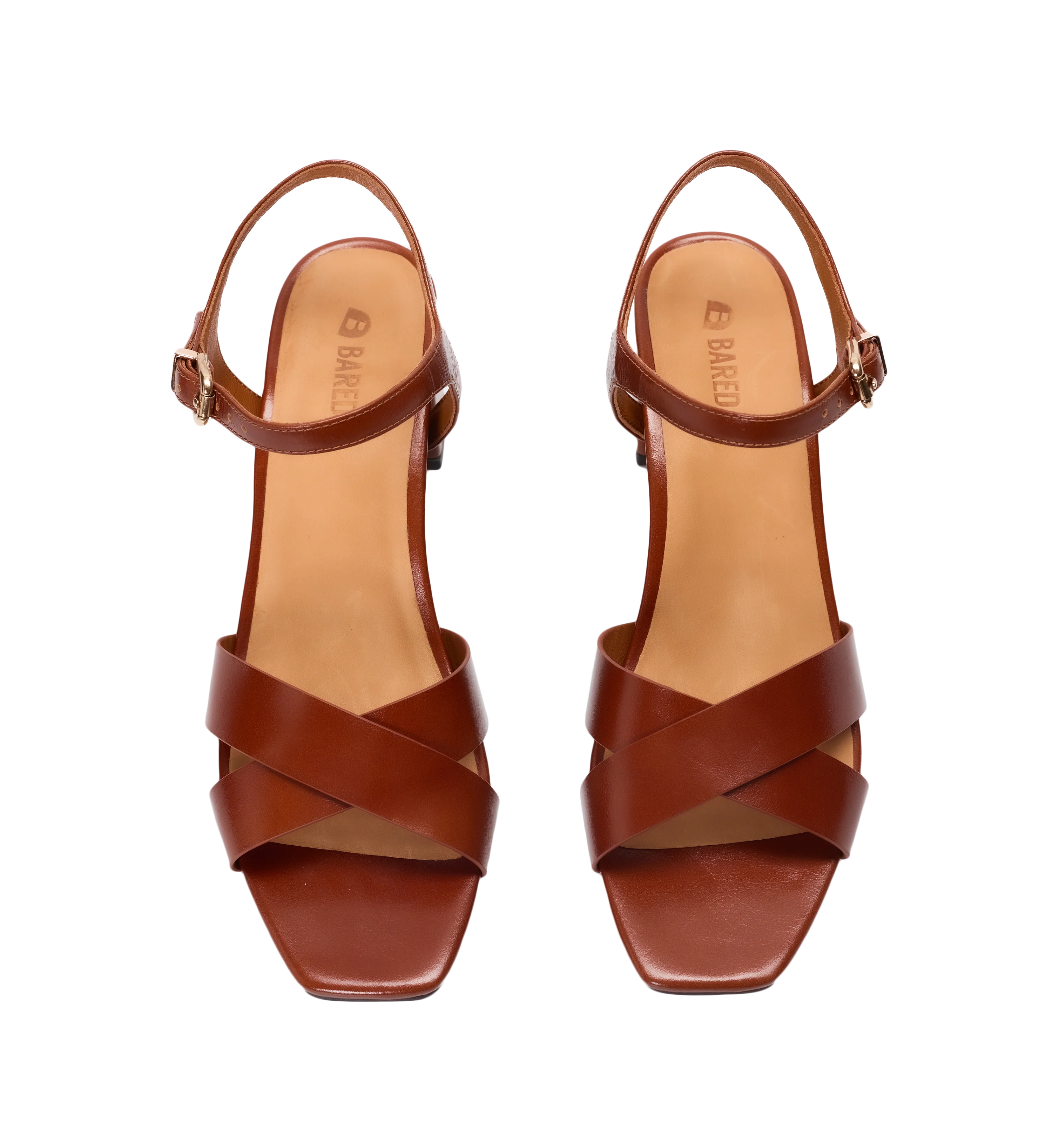 Corella Golden Tan Leather Low Heels