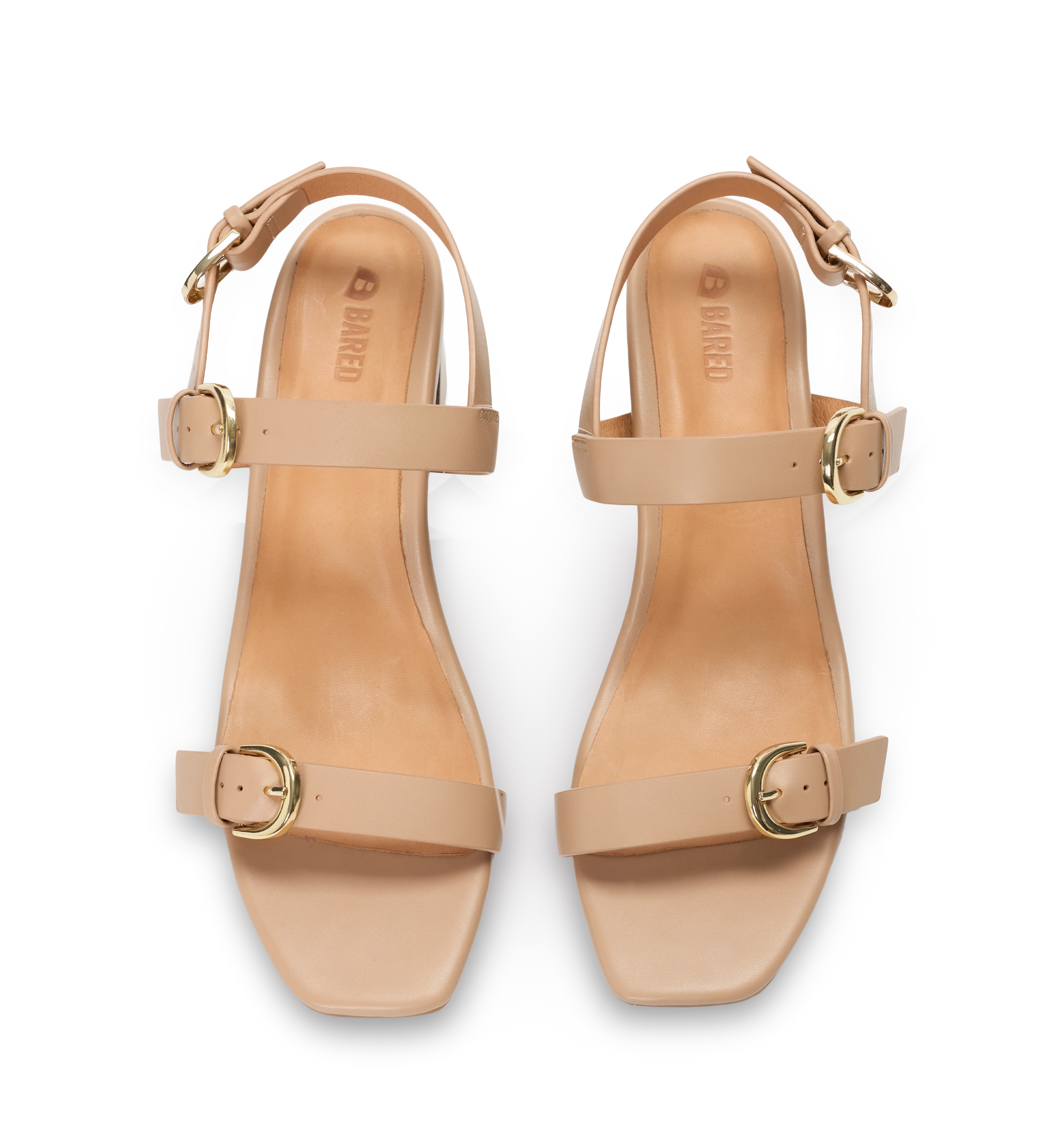 Vidua Beige Leather Low Heels