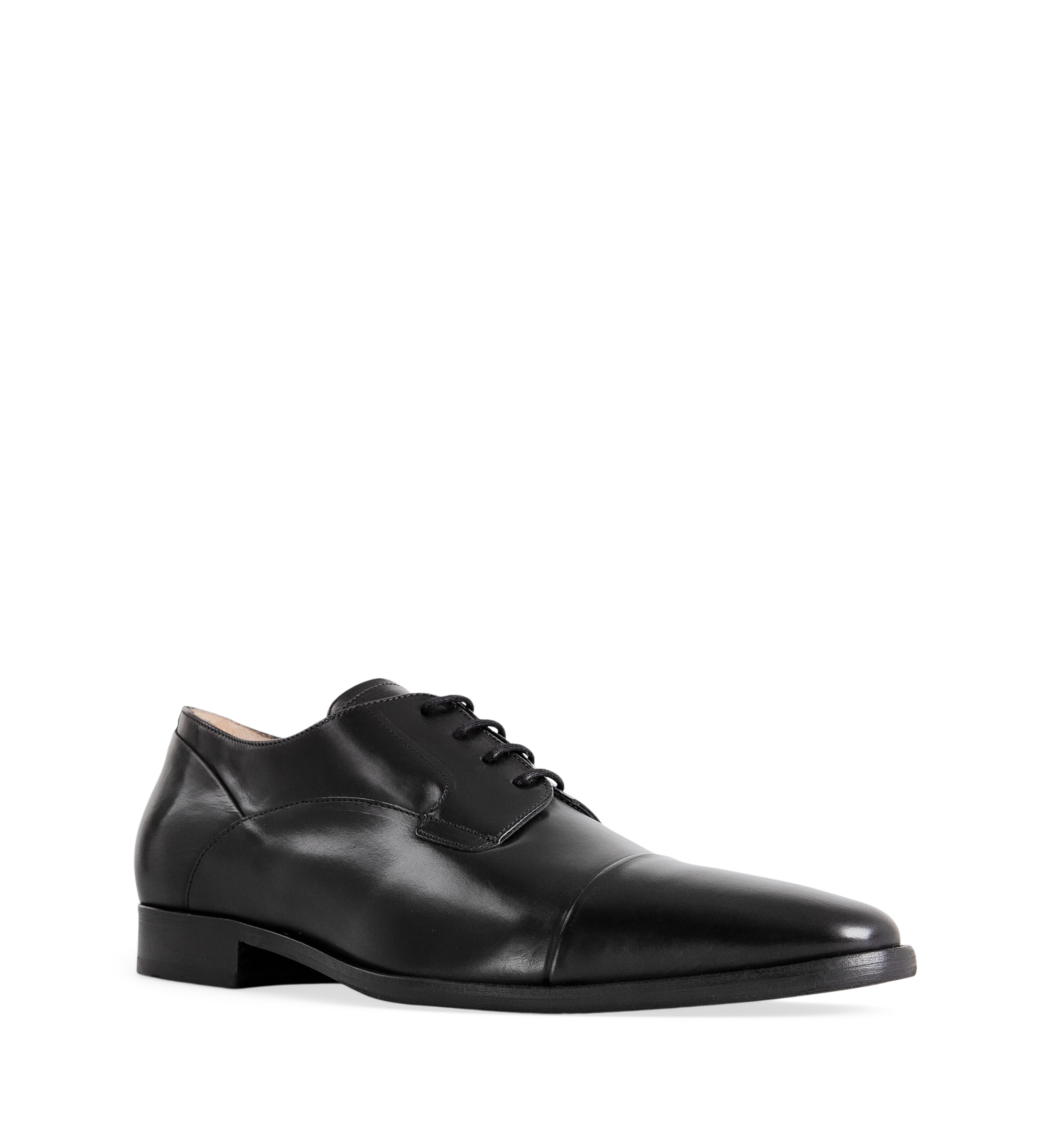 Osmium Black Leather Lace Up Dress Shoes