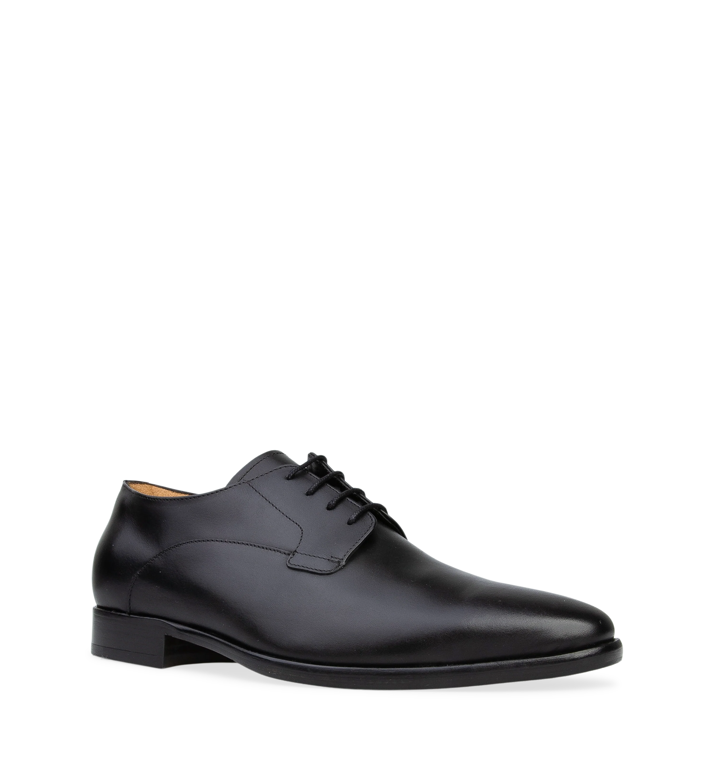 Carbon Black Leather Lace Up Dress Shoes