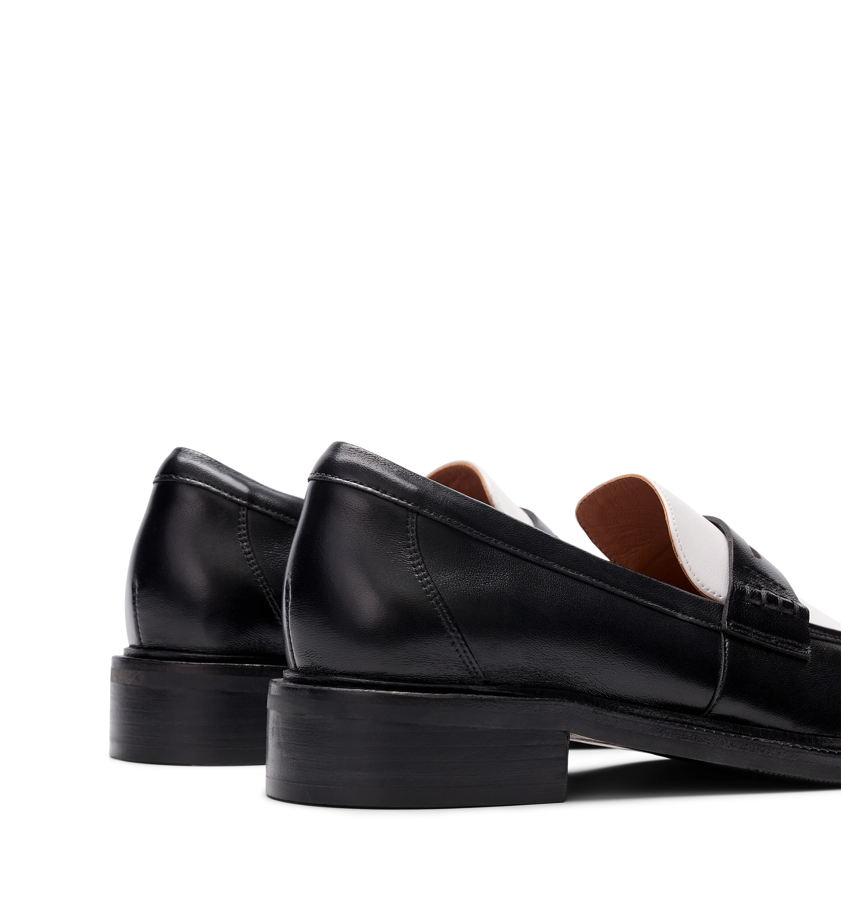 Capito Black & White Leather Loafers