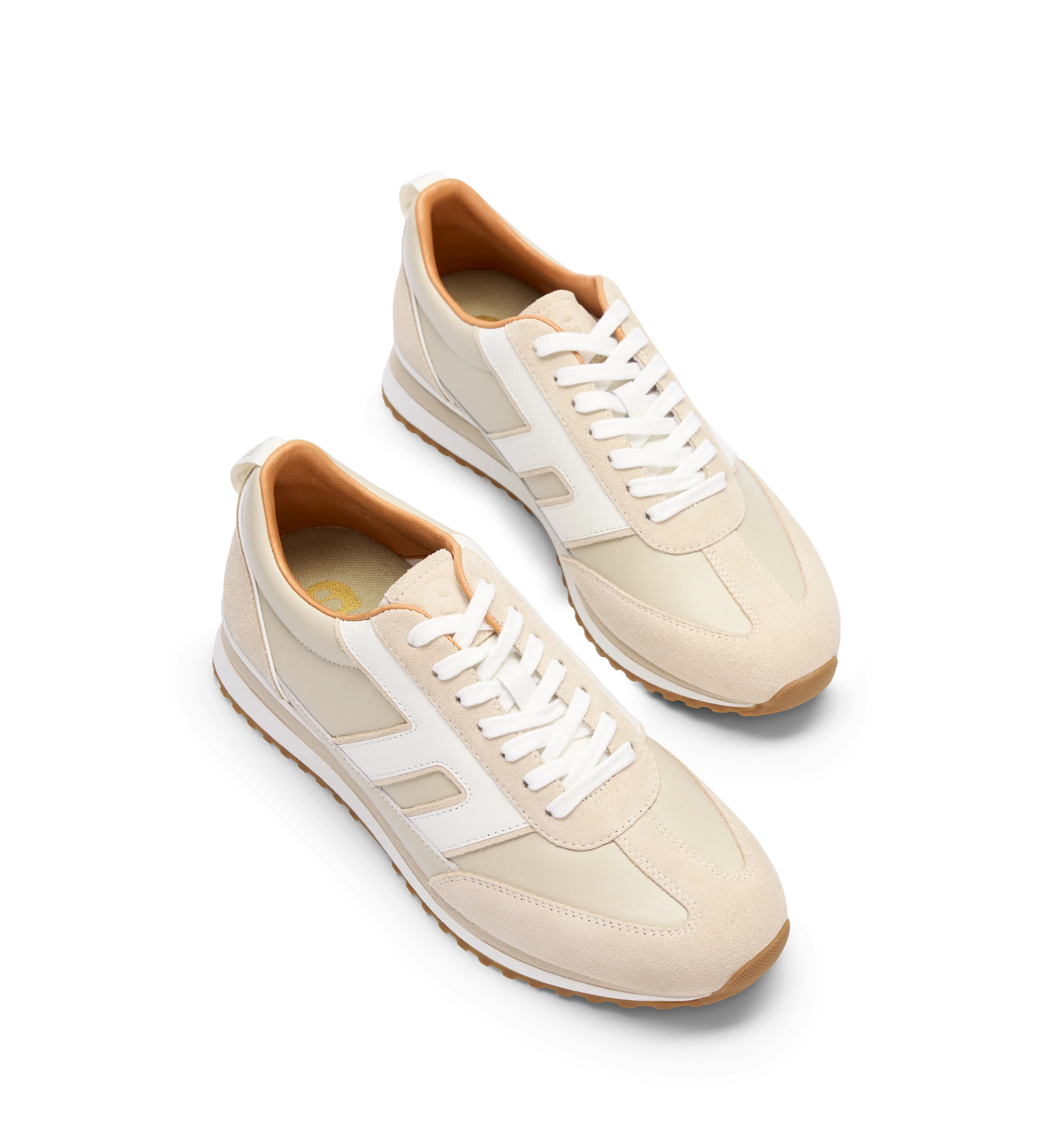 Stork Beige Leather & Suede Sneakers