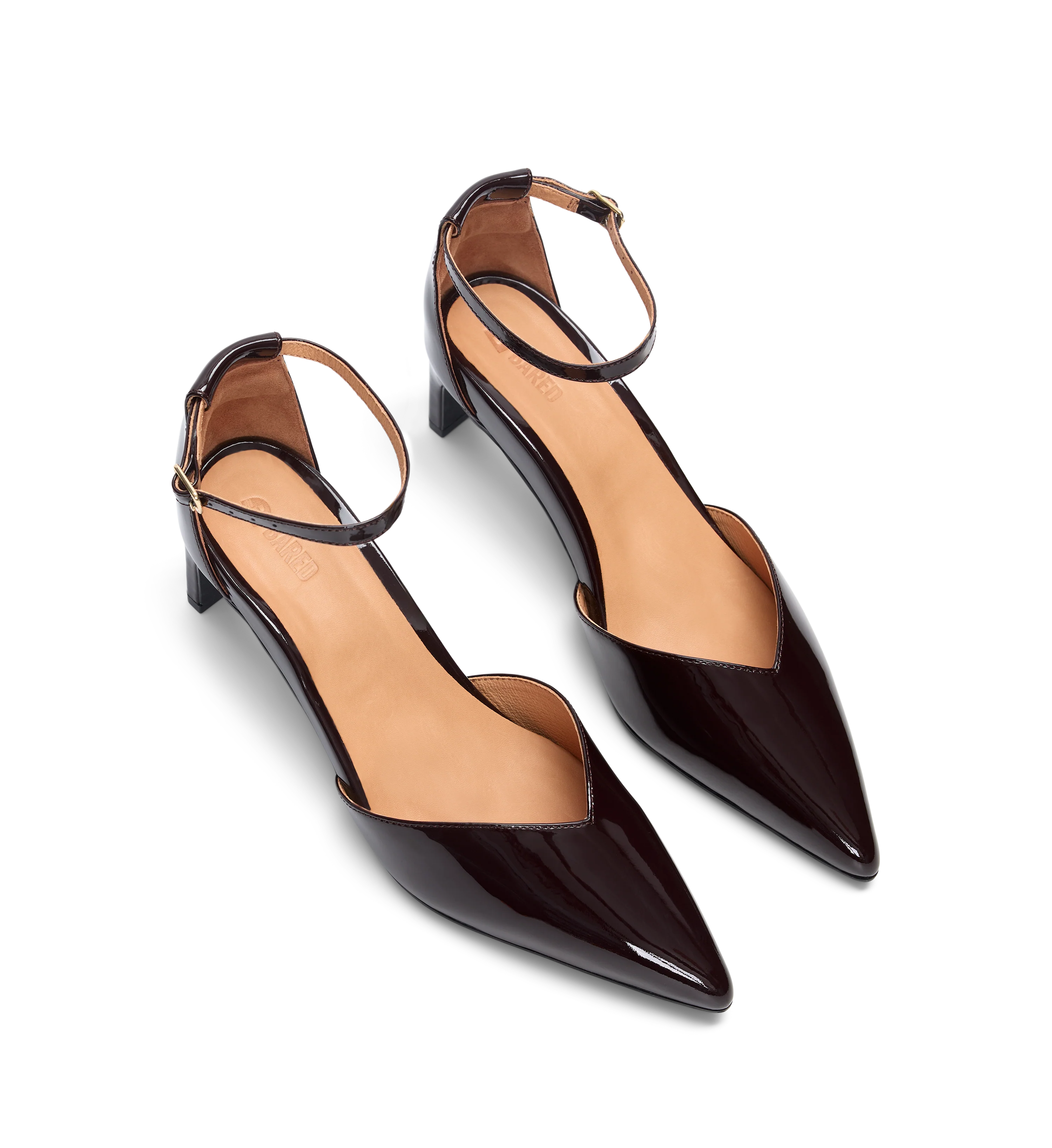 Lark Chocolate Brown Patent Leather Low Heels