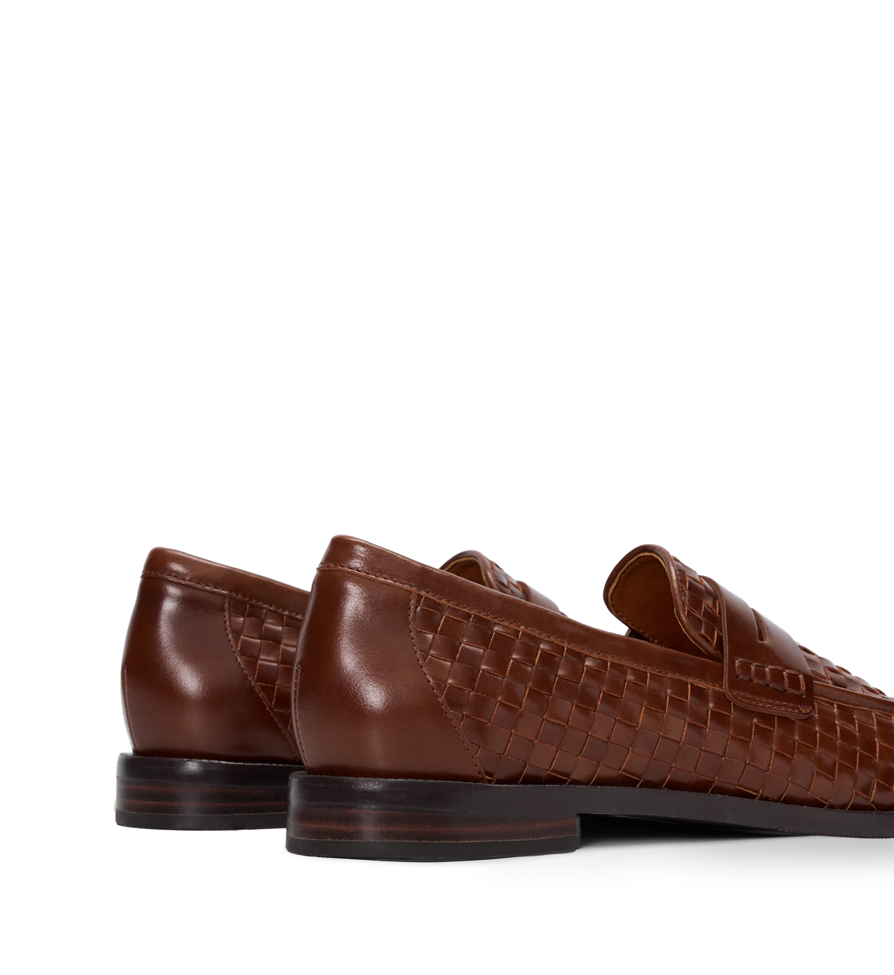 Maleo Golden Tan Woven Leather Loafers