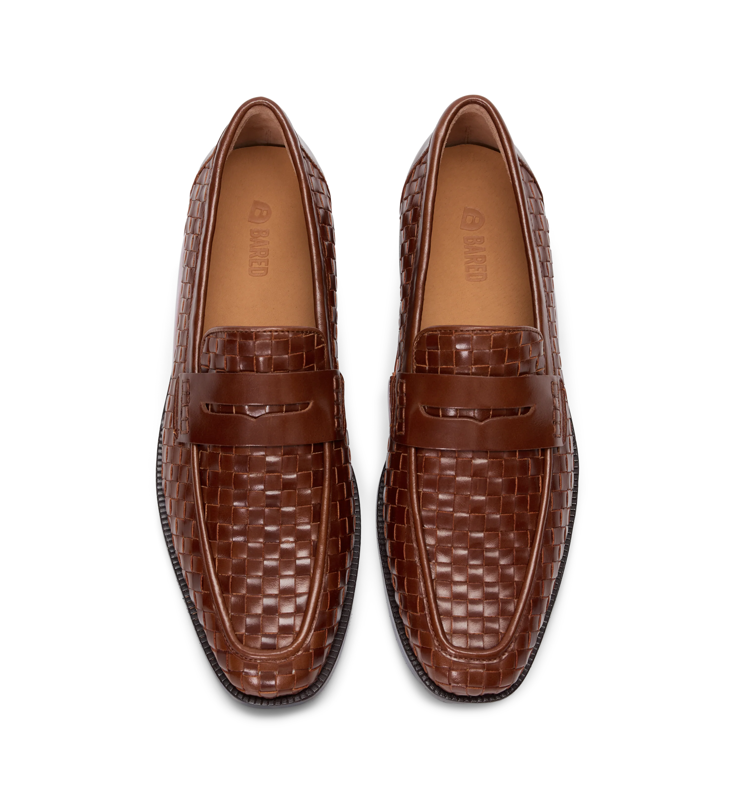 Maleo Golden Tan Woven Leather Loafers