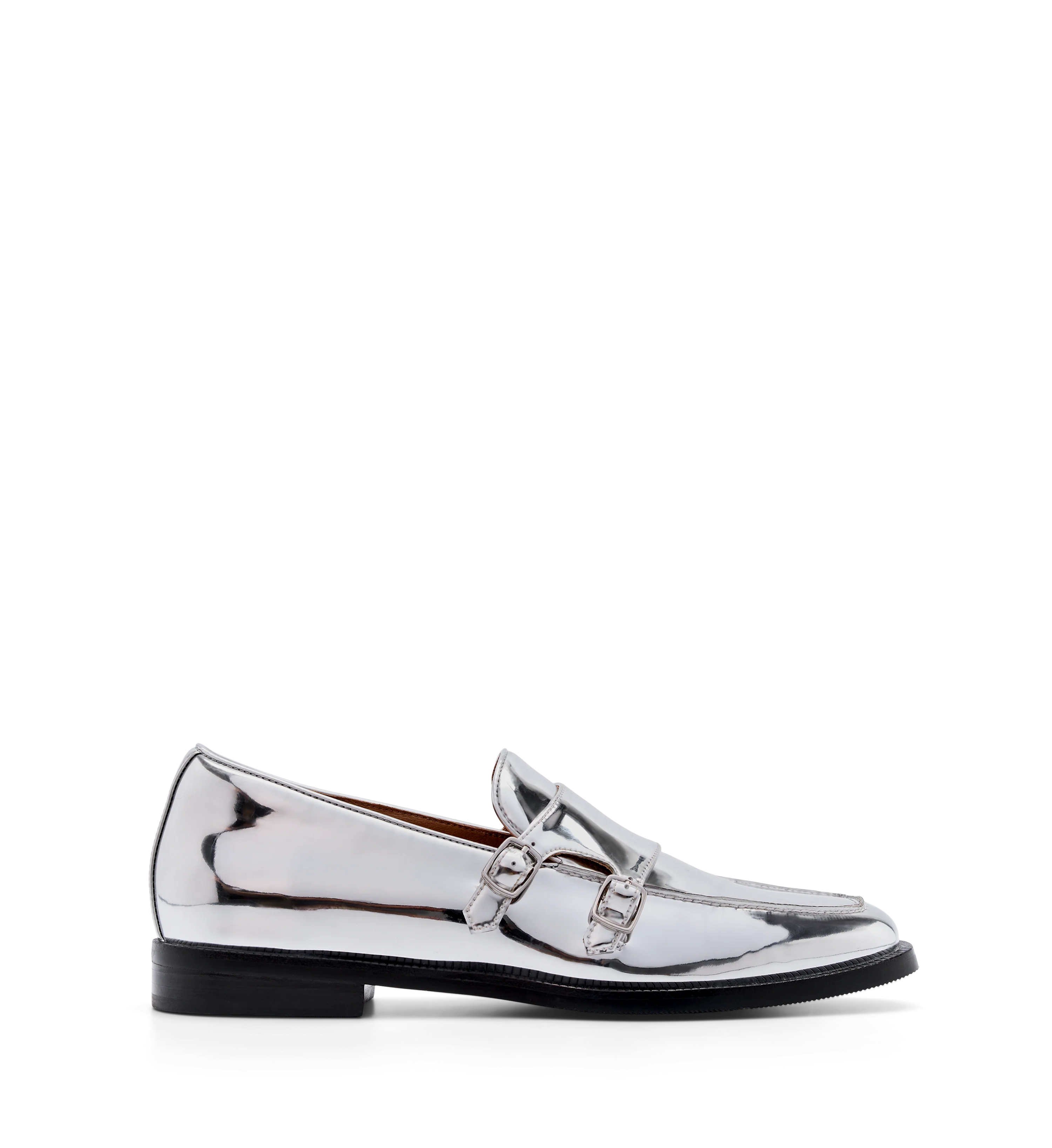 Owl Silver Patent Leather Monks