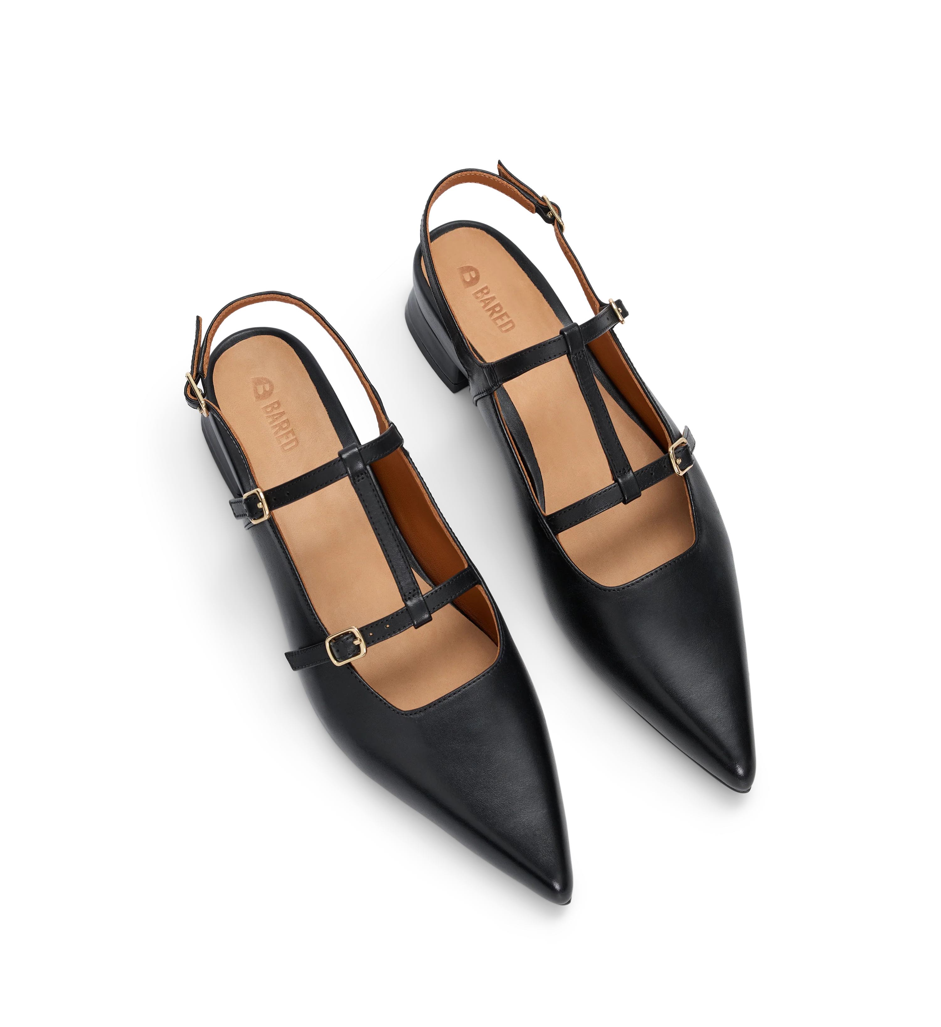 Kite Black Leather Flats