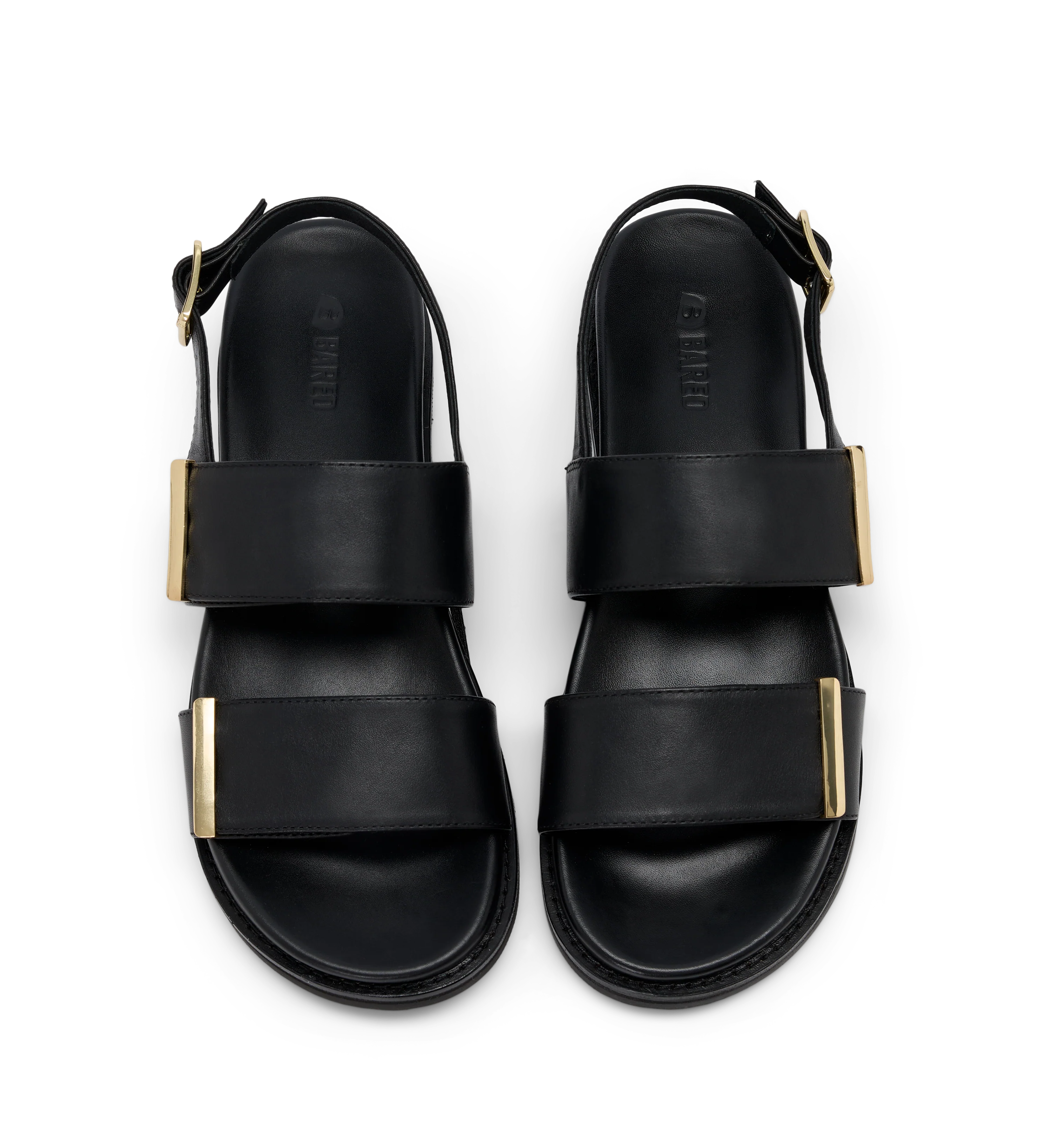 Goura Black Leather & Hardware Chunky Sandals