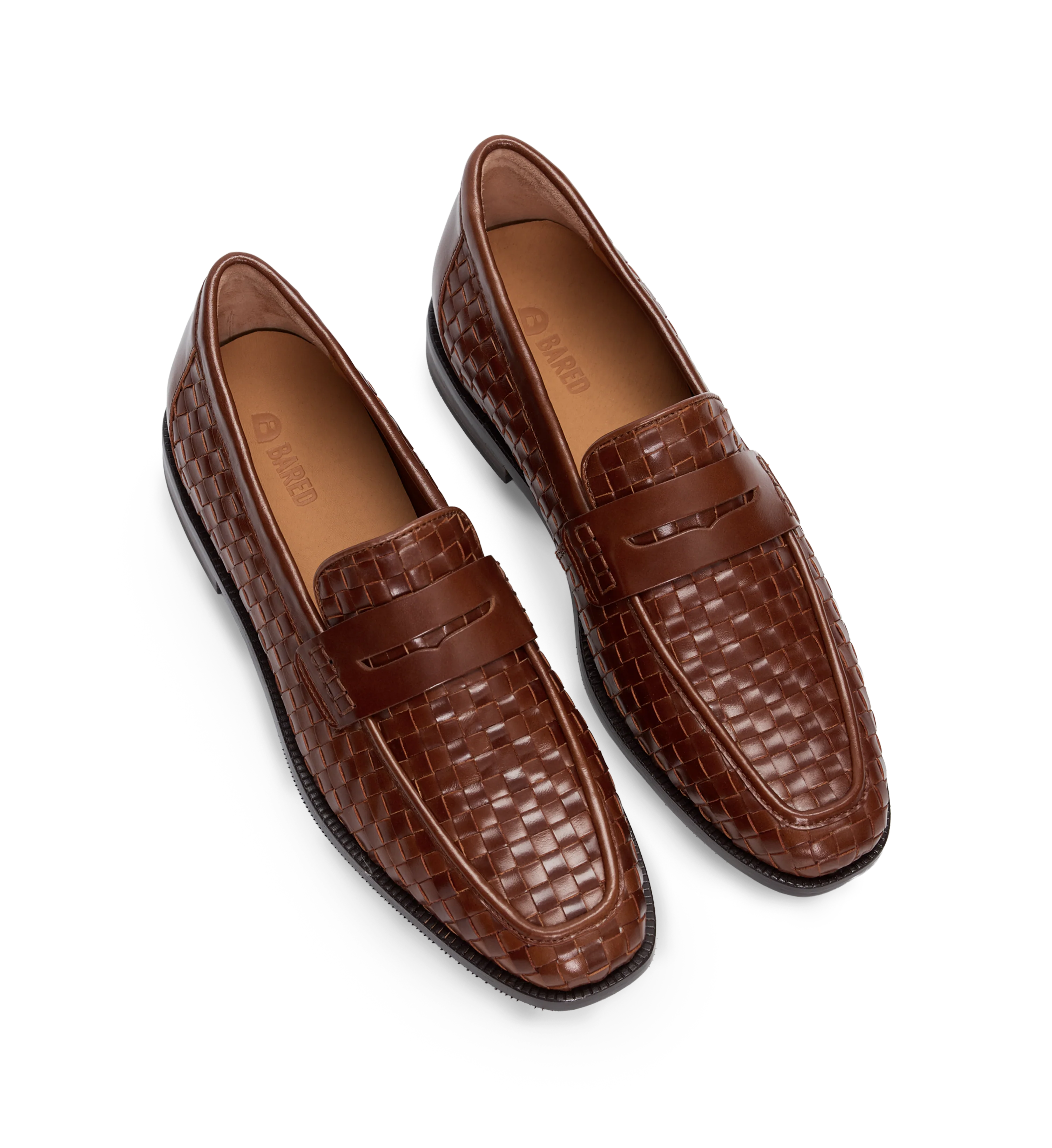 Maleo Golden Tan Woven Leather Loafers