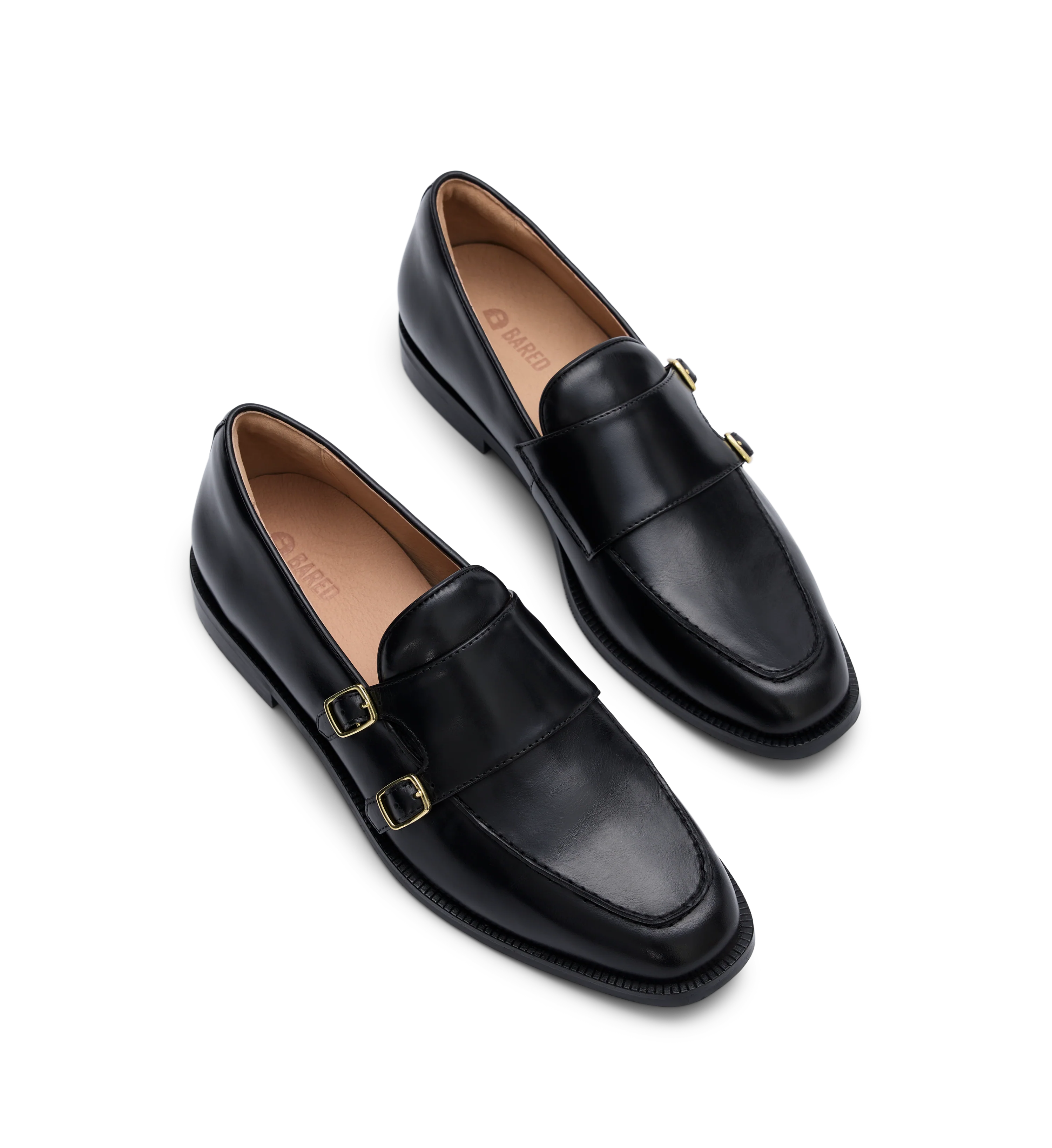 Owl Black Leather Monks