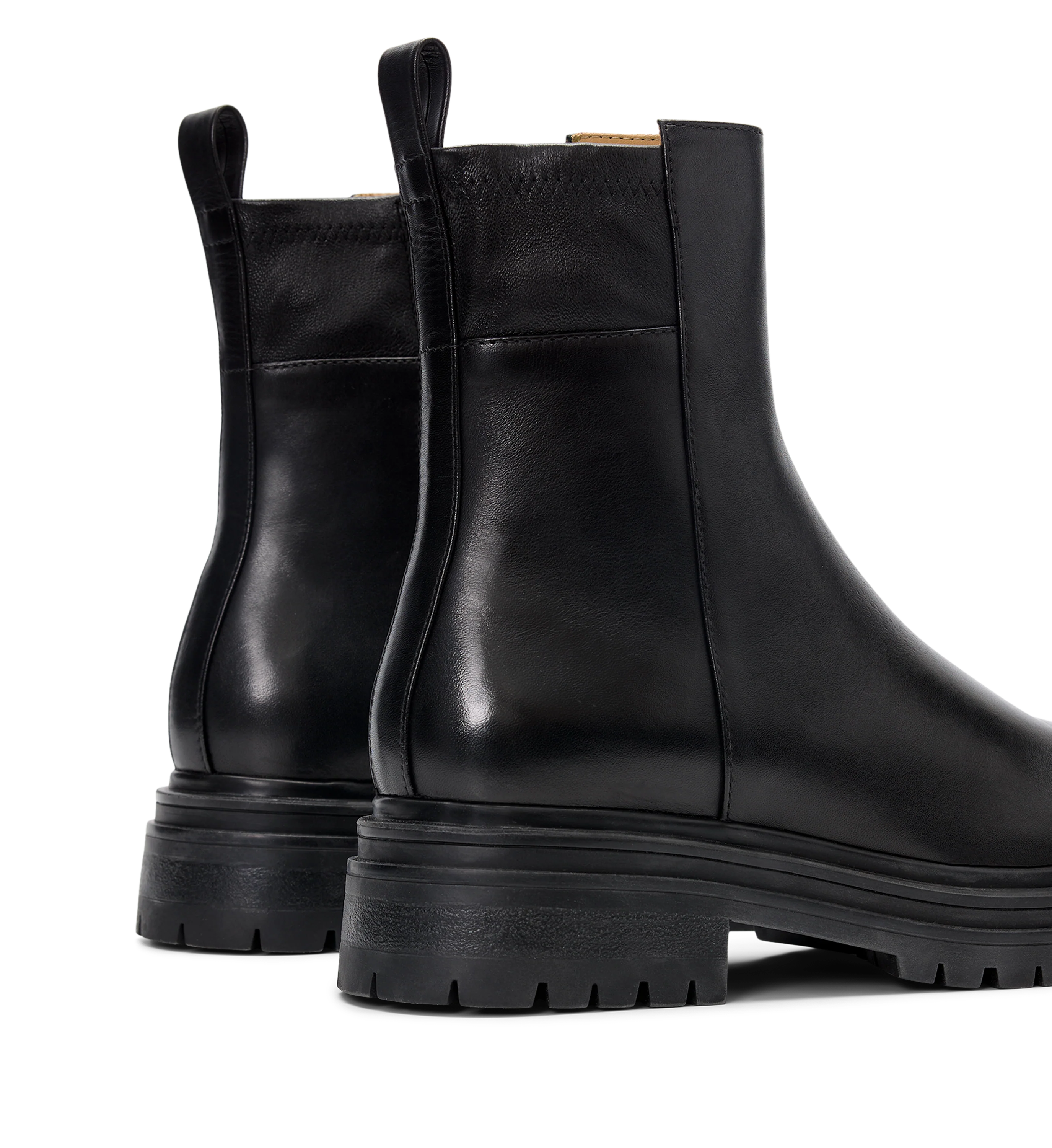 Harpy Black Leather Flat Boots