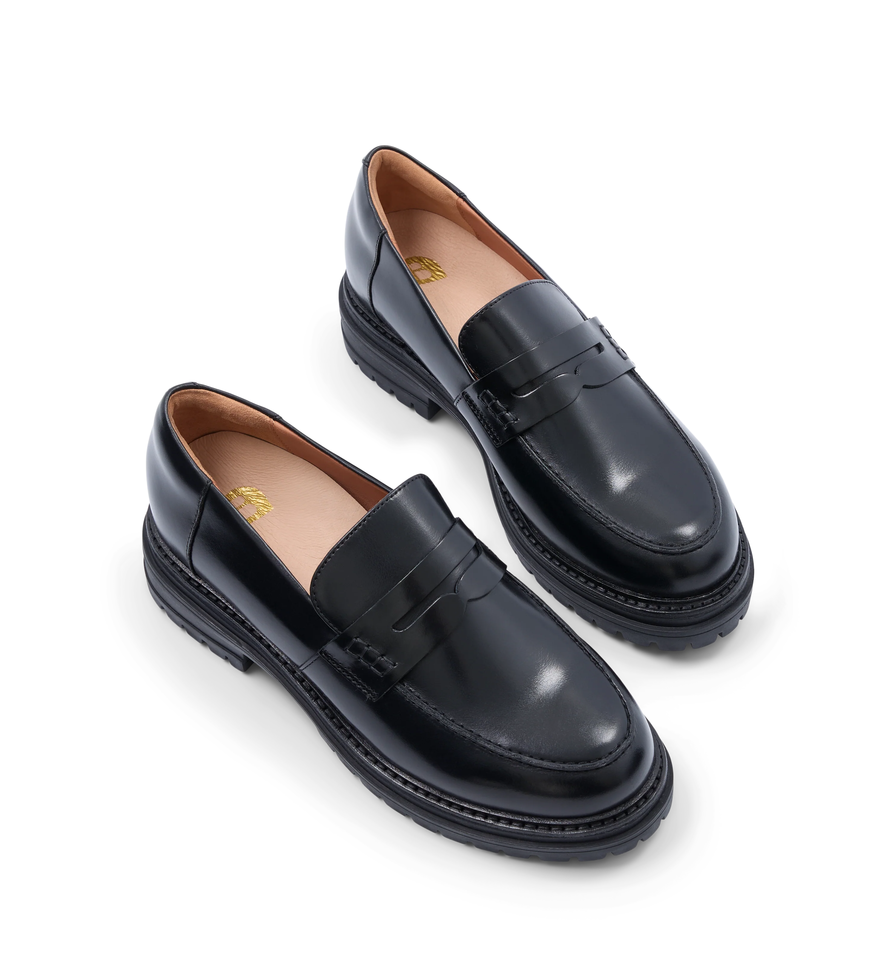 Wedgebill Black Boxed Leather Loafers