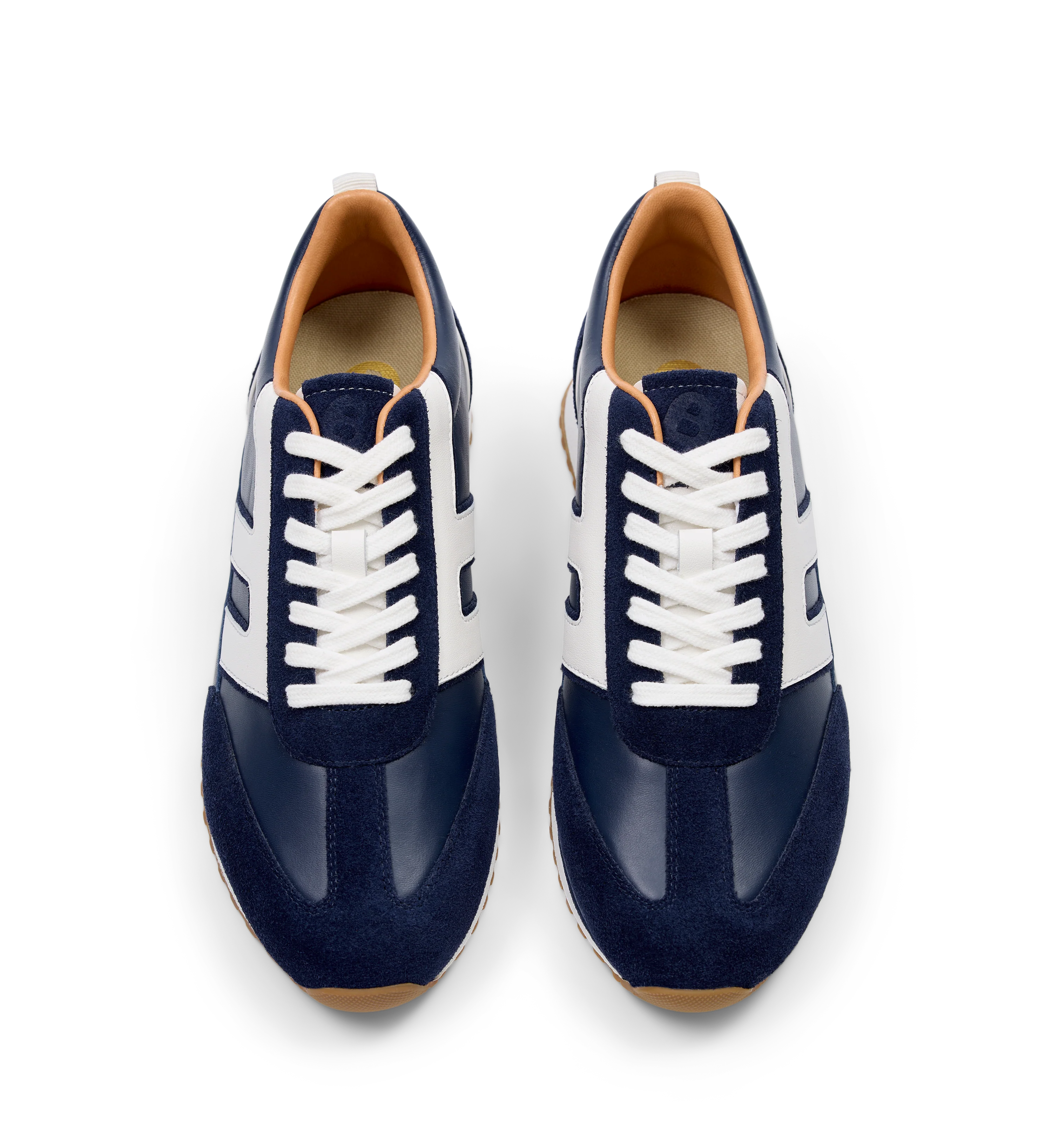 Stork Navy Leather & Suede Sneakers
