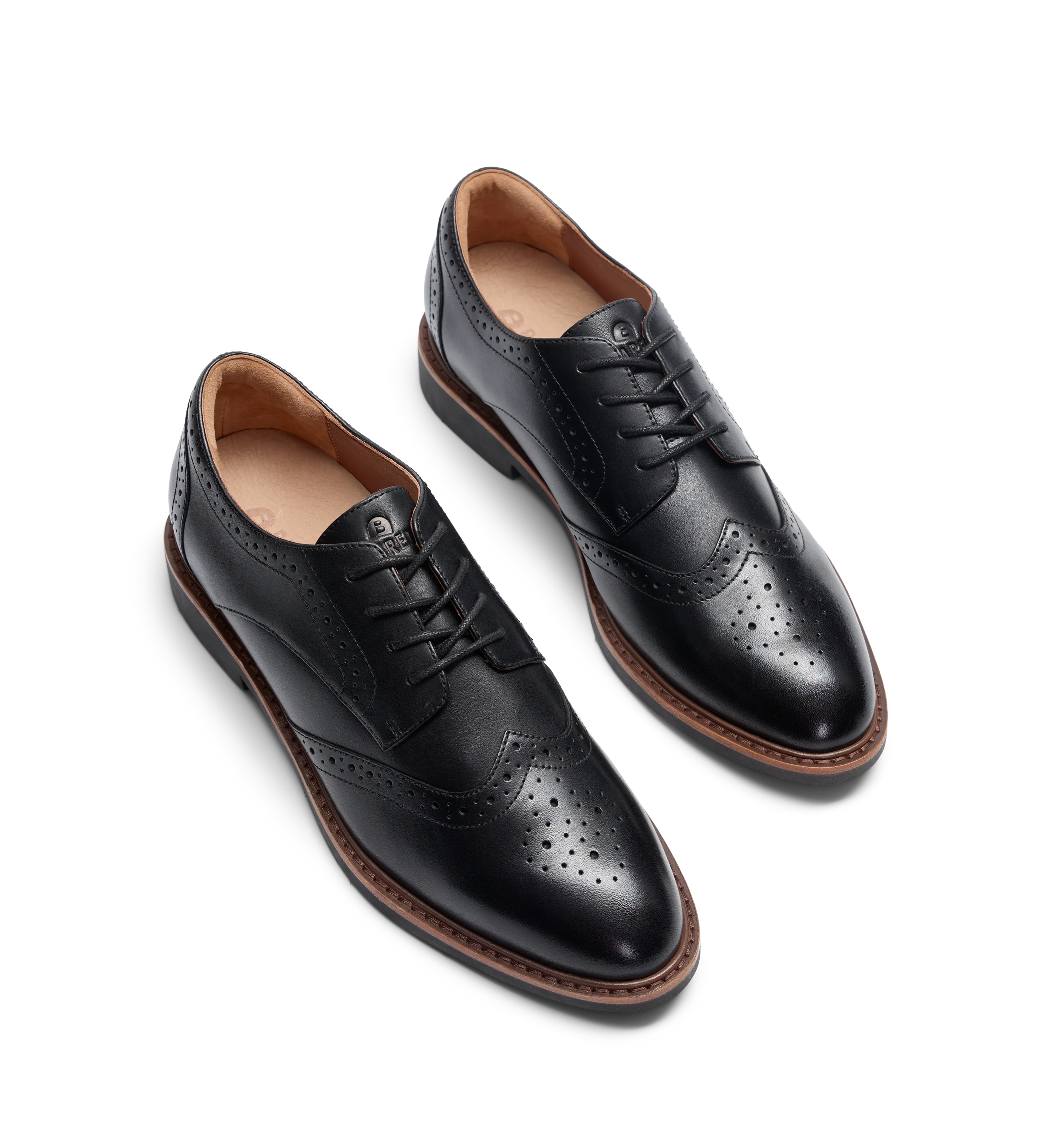 Astrapia Black Leather Lace Up Flats