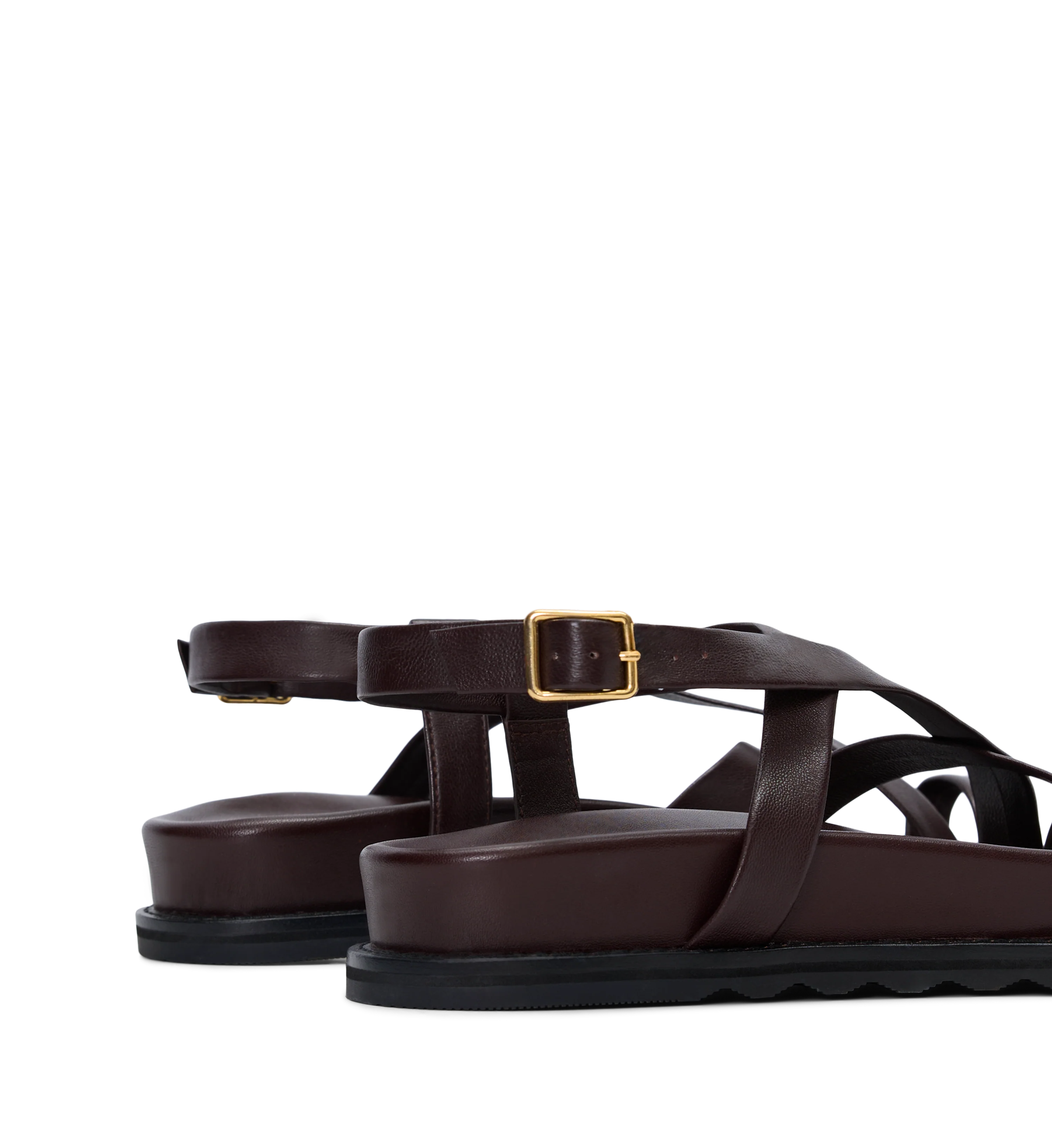 Nicator Chocolate Brown Leather Chunky Sandals