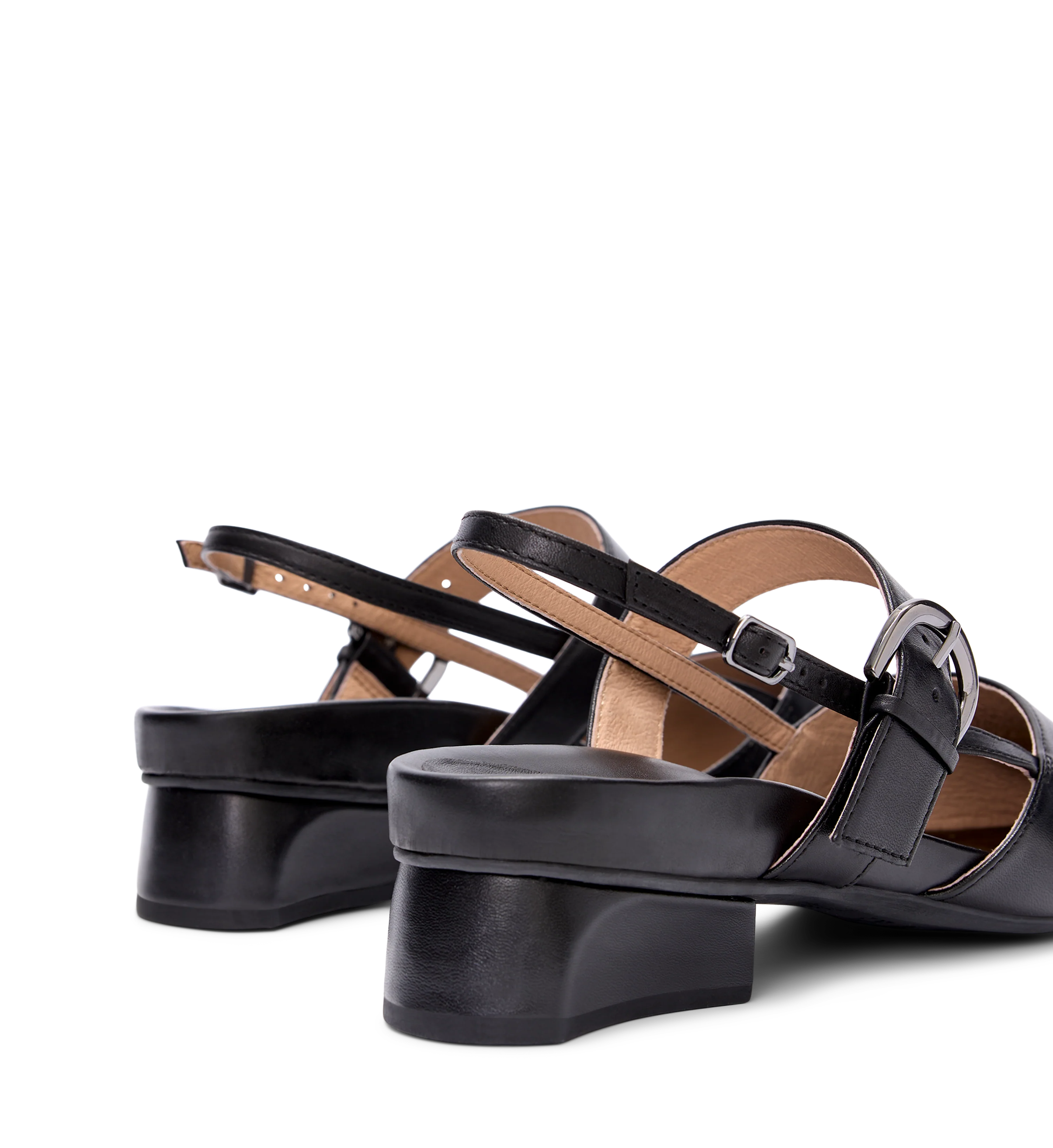 Eider Black Leather Flats